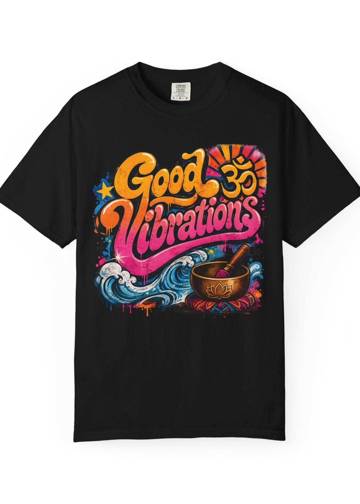 Good Vibrations OM Sound Bowl Graffiti T-Shirt