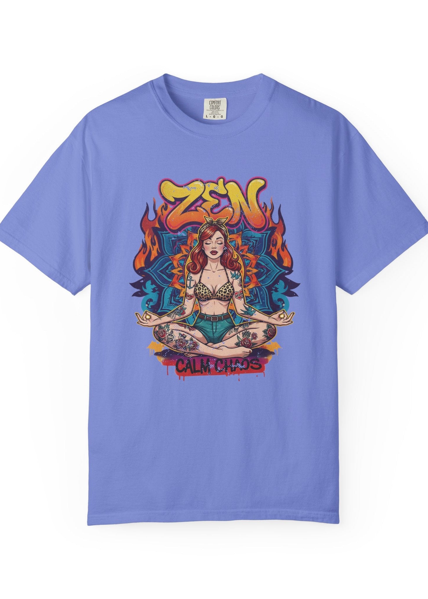 Zen Calm Chaos Retro Pin-Up T-Shirt