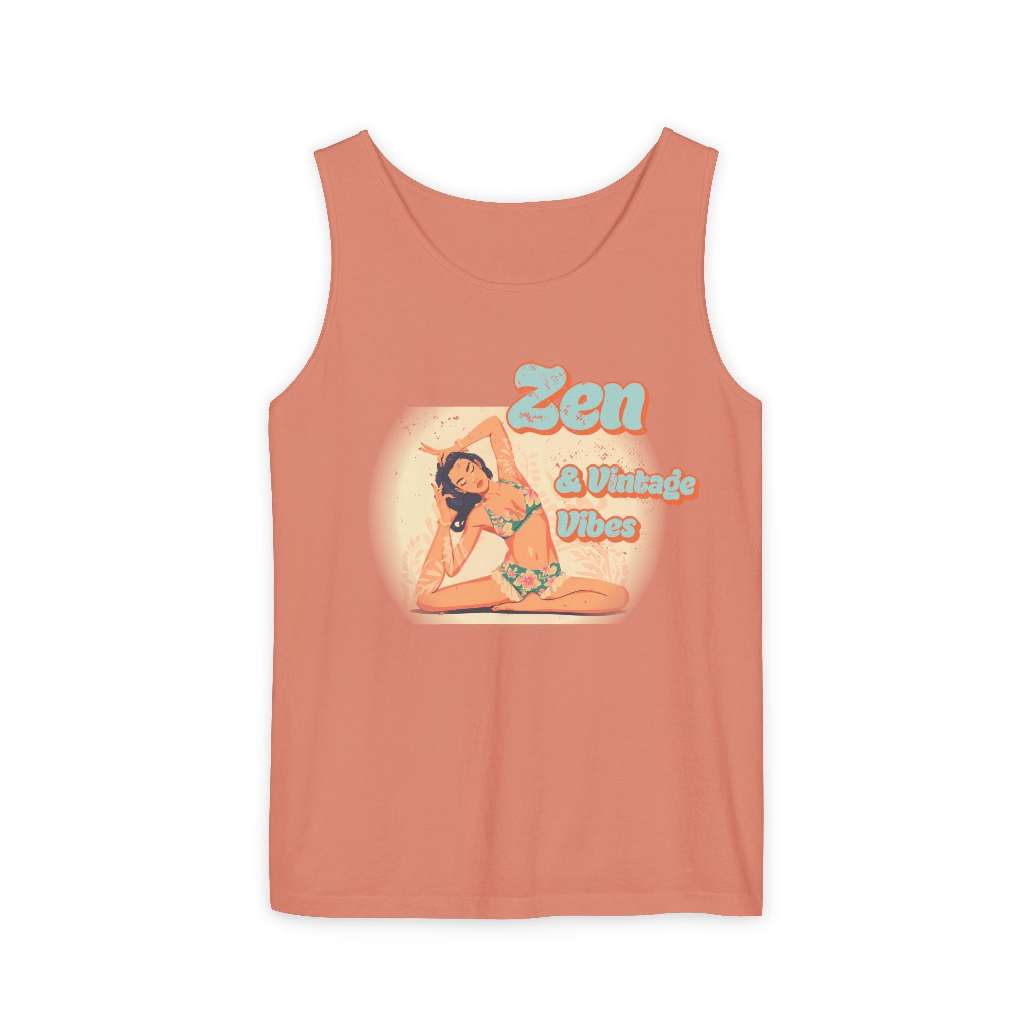 Zen & Vintage Vibes Tank Top – Retro Boho Graphic Yoga Sleeveless Tee