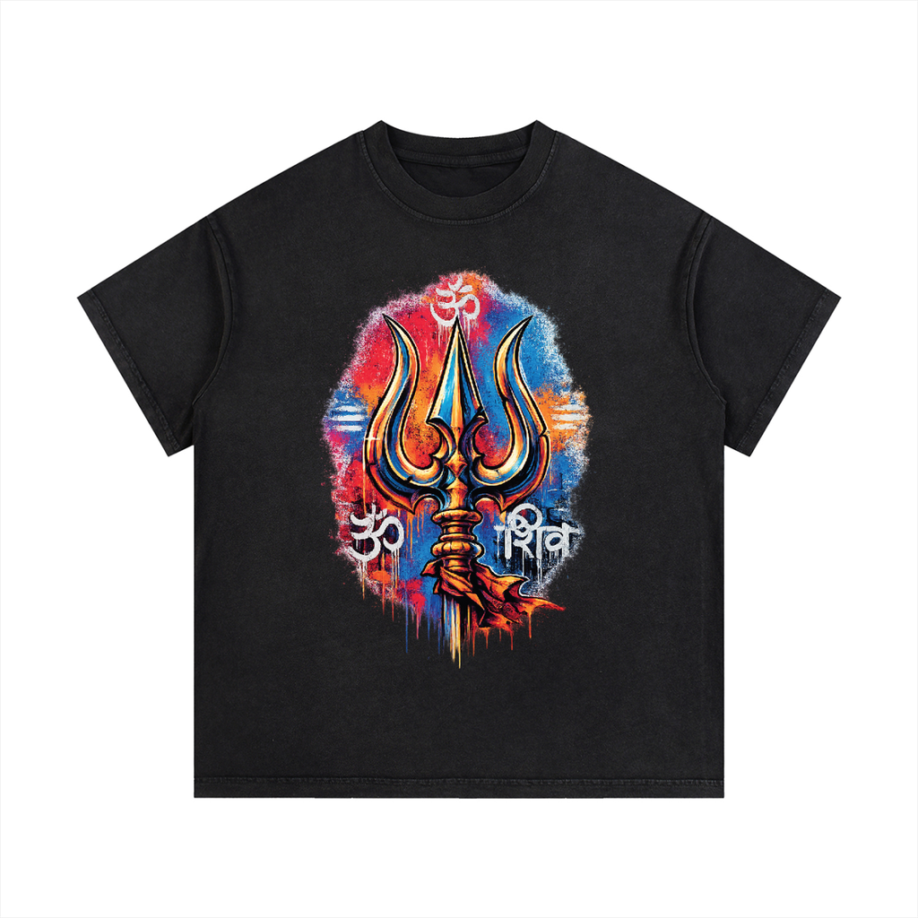 Shiva´s Trishula Vintage Wash Cotton T-Shirt