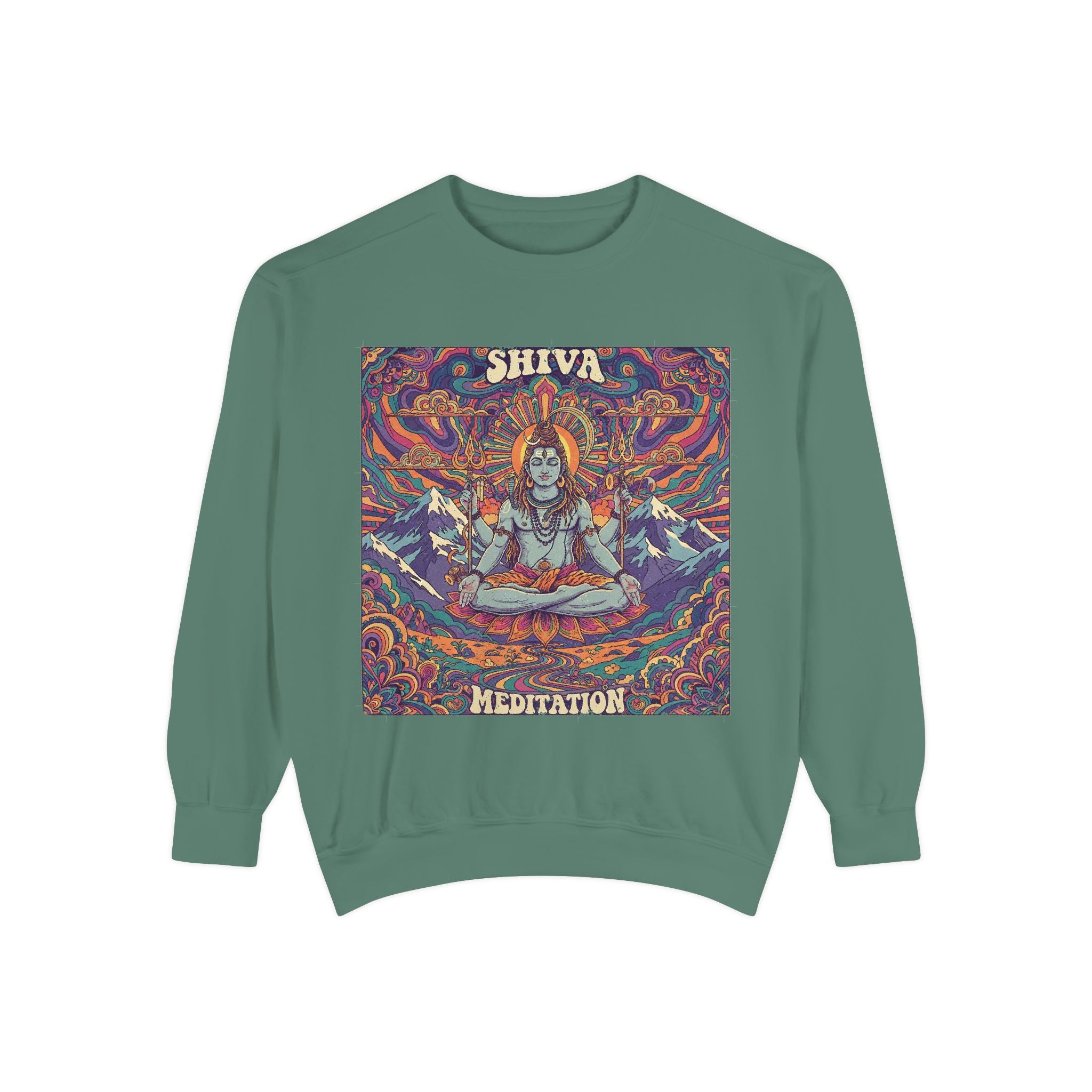 Shiva Meditation Visionary Sweatshirt – Psychedelic Himalayan Peak Spiritual Apparel