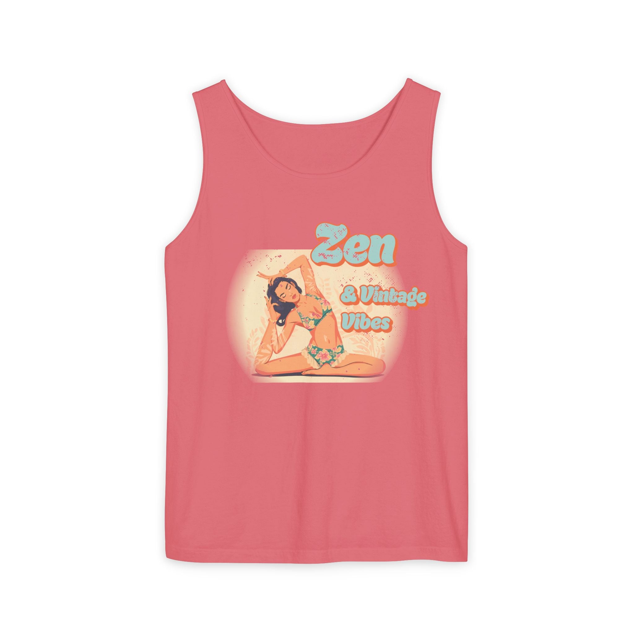 Zen & Vintage Vibes Tank Top – Retro Boho Graphic Yoga Sleeveless Tee
