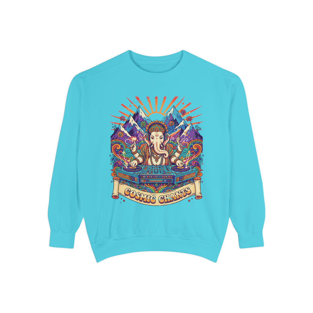 Cosmic Chants Ganesha DJ Sweatshirt – Psychedelic Spiritual Rave Pullover