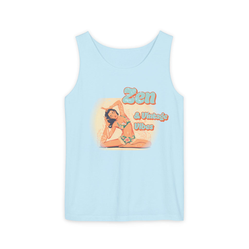 Zen & Vintage Vibes Tank Top – Retro Boho Graphic Yoga Sleeveless Tee