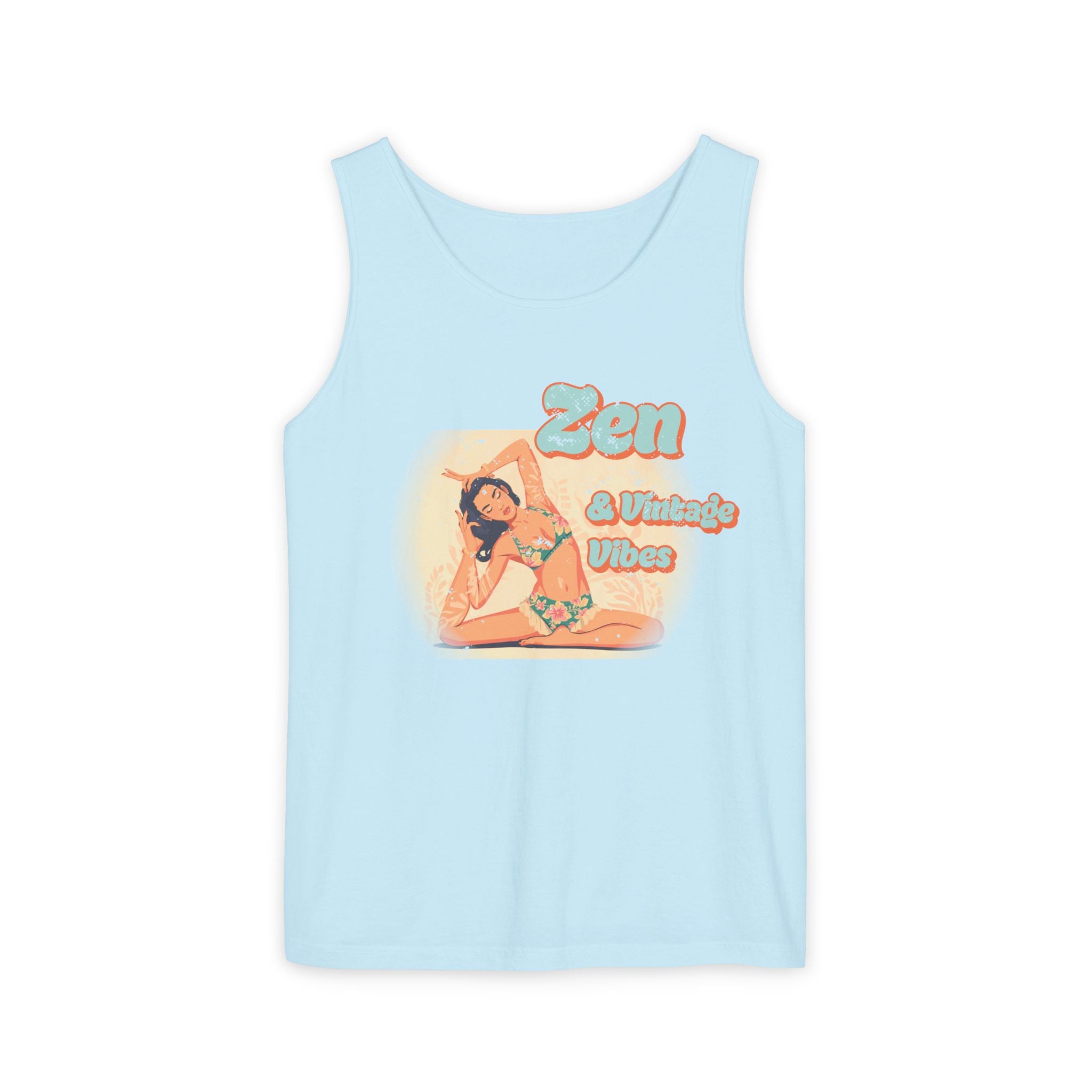 Zen & Vintage Vibes Tank Top – Retro Boho Graphic Yoga Sleeveless Tee