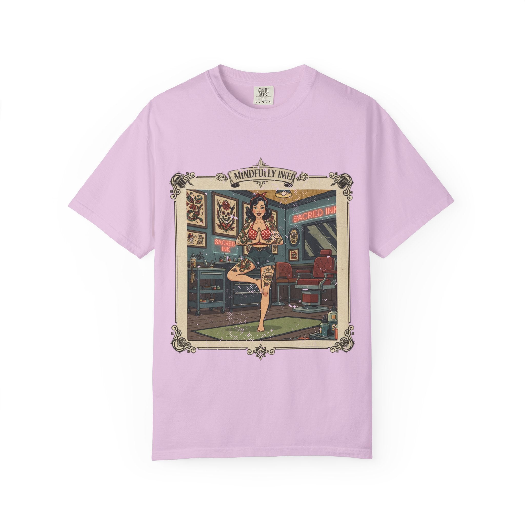 Mindfully Inked Retro T-Shirt – Vintage Tattoo Artist Yoga Graphic Tee