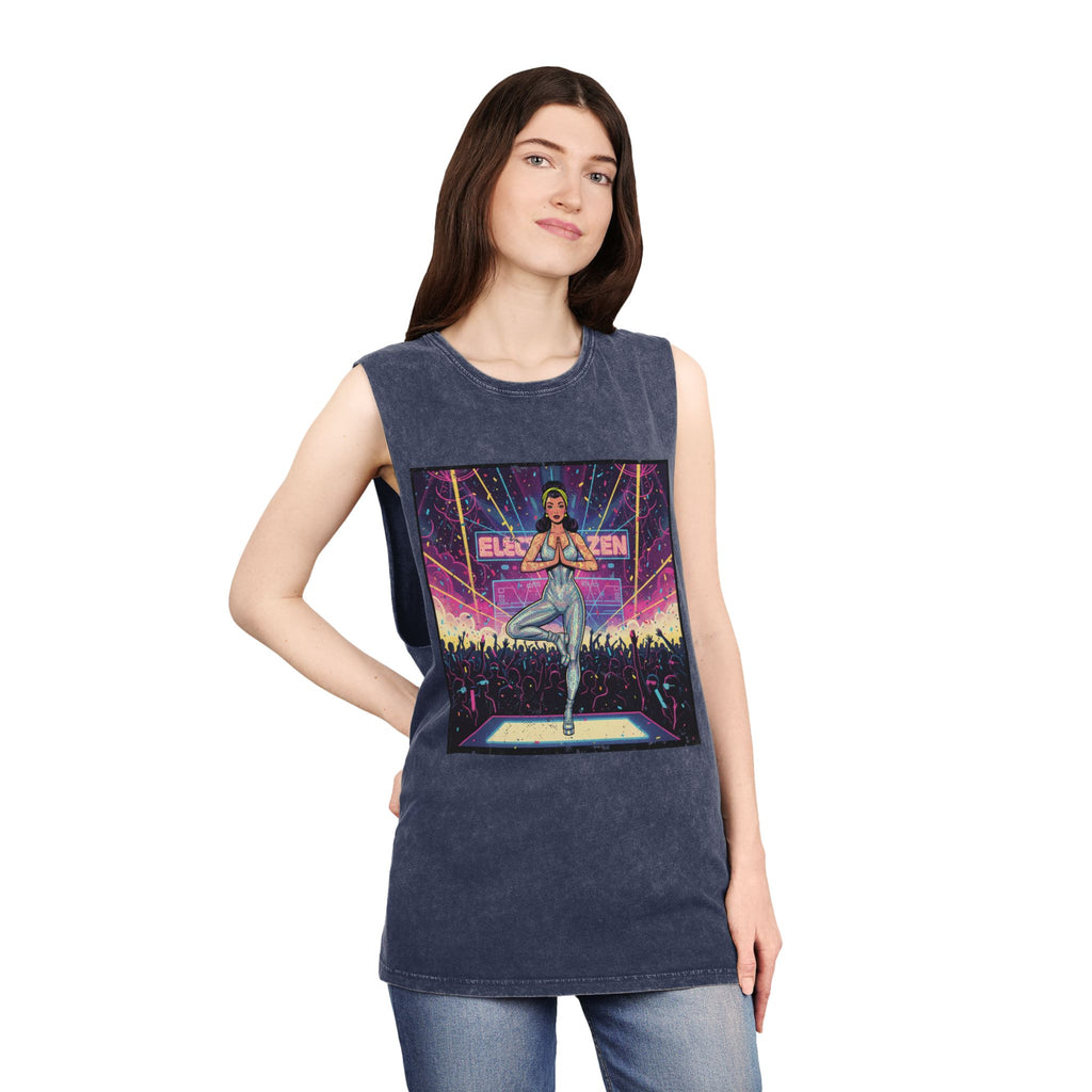 Electronic Zen Stonewashed Tank Top – Rave Yoga Pin-Up Festival Wear