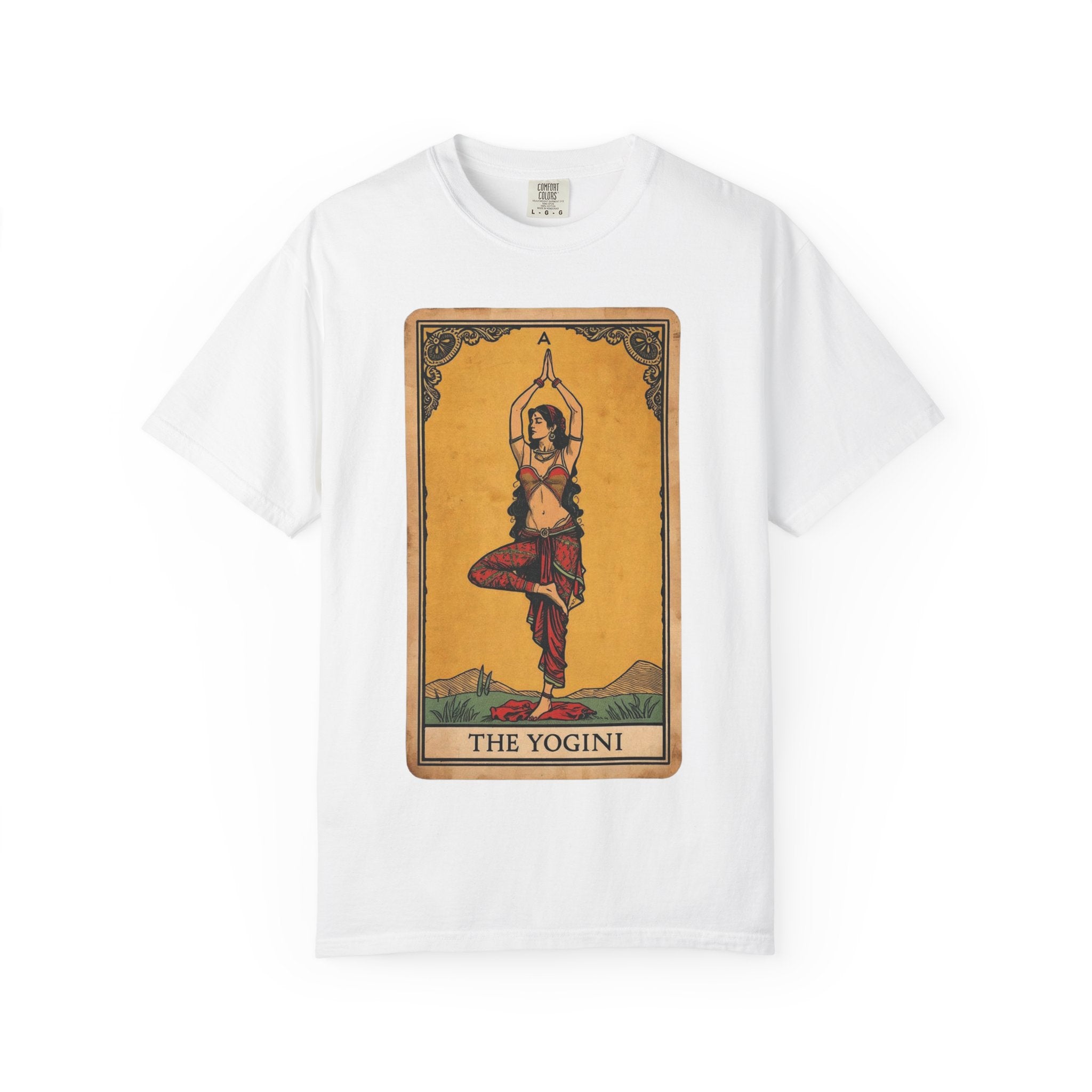 The Yogini Tarot Card T-Shirt – Vintage Mystical Yoga Graphic Tee