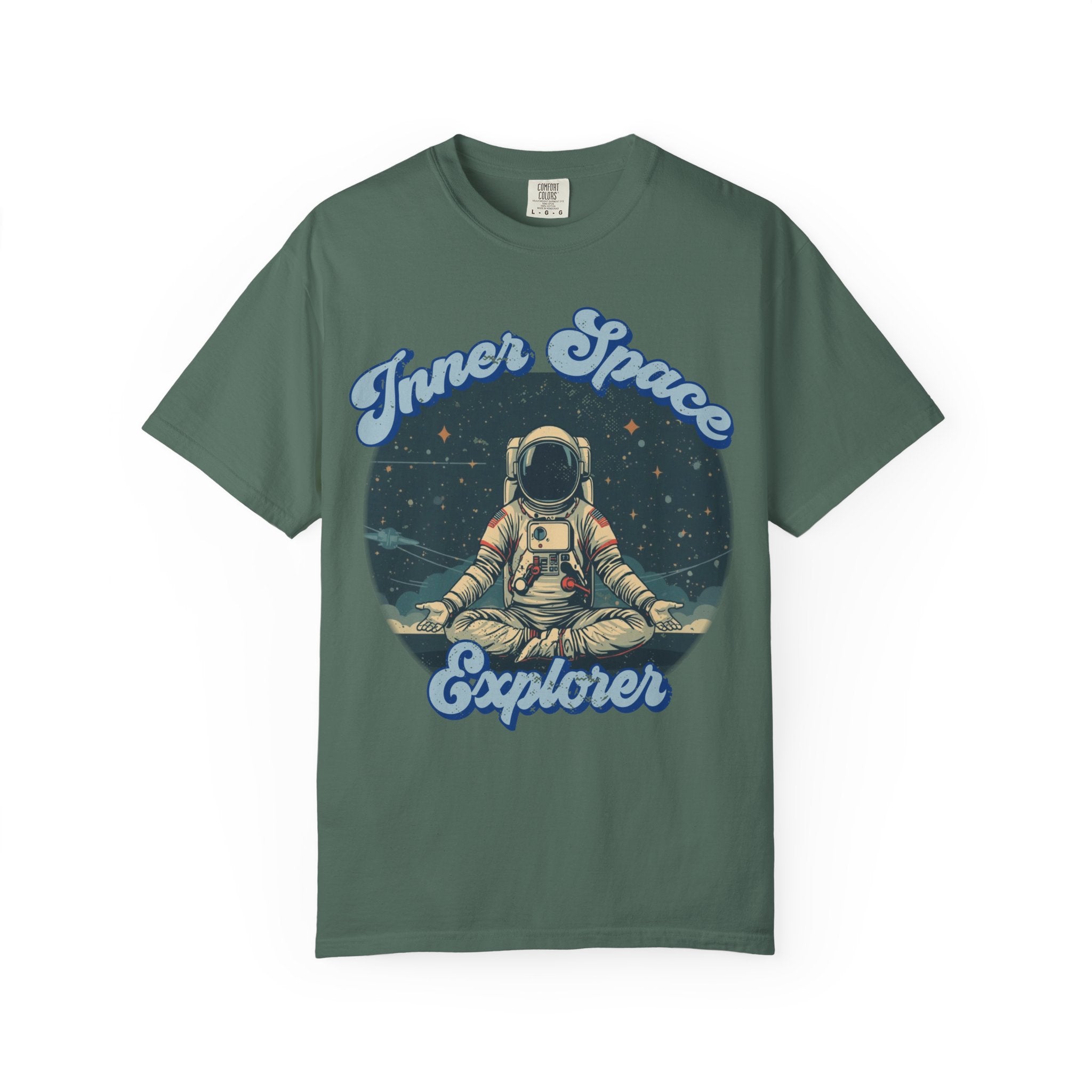 Inner Space Explorer Astronaut T-Shirt – Retro Cosmic Meditation Graphic Tee