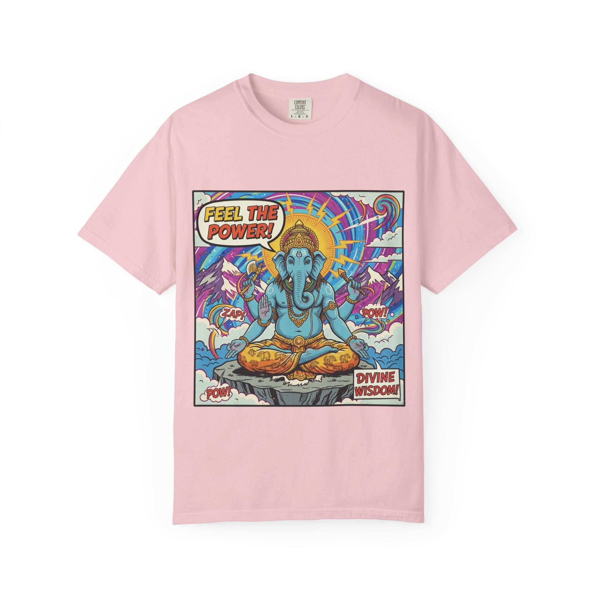 Feel The Power Ganesha Pop Art T-Shirt – Retro Comic Divine Wisdom Graphic Tee