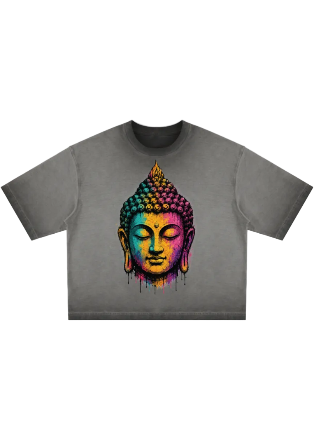 Awakened One Buddha Graffiti Reverse Dyed Boxy T-Shirt