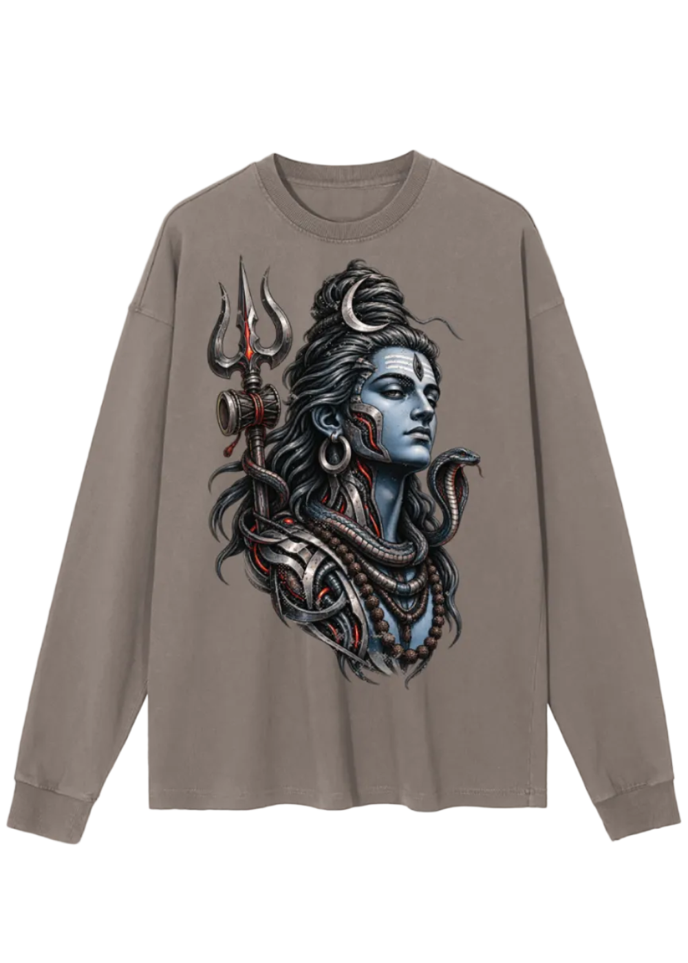 Lord Shiva Biomech Tattoo Long Sleeve T-Shirt