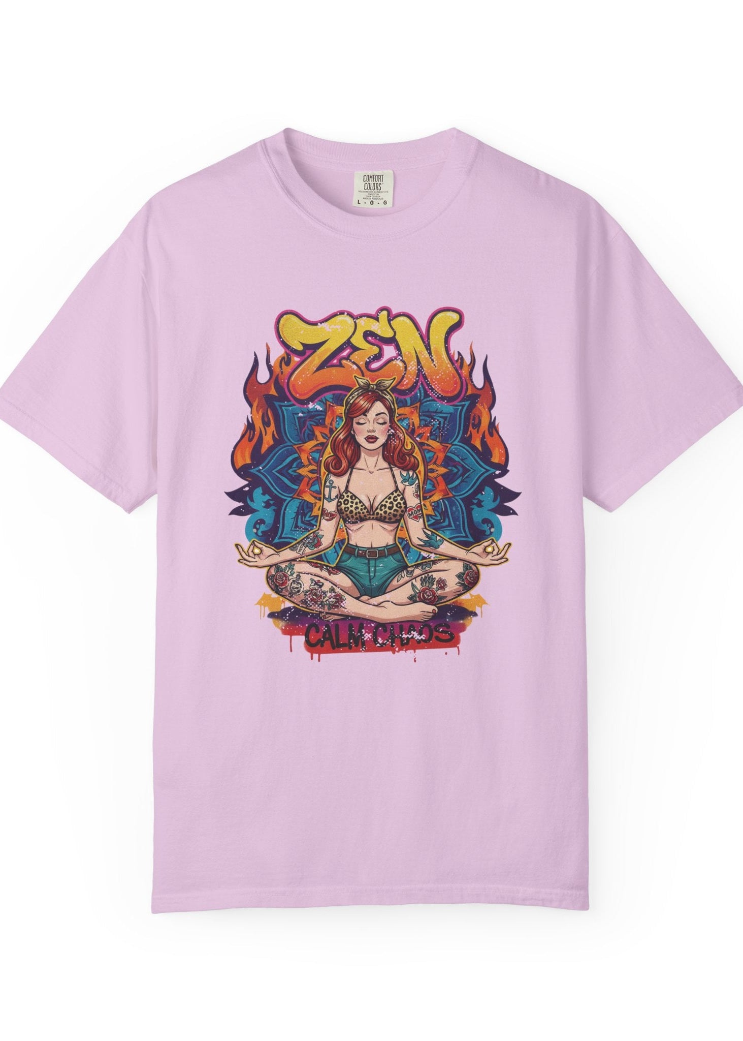 Zen Calm Chaos Retro Pin-Up T-Shirt