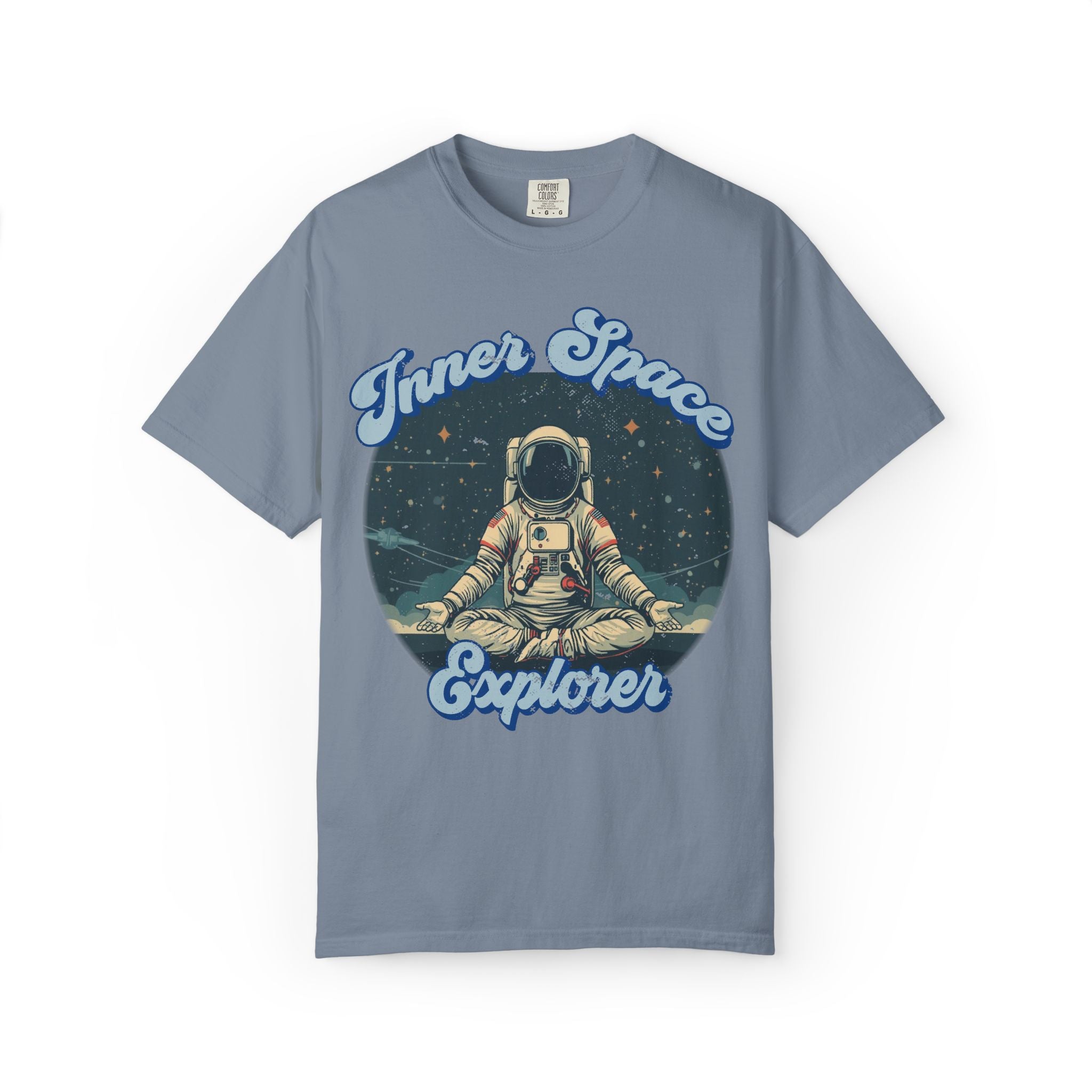 Inner Space Explorer Astronaut T-Shirt – Retro Cosmic Meditation Graphic Tee