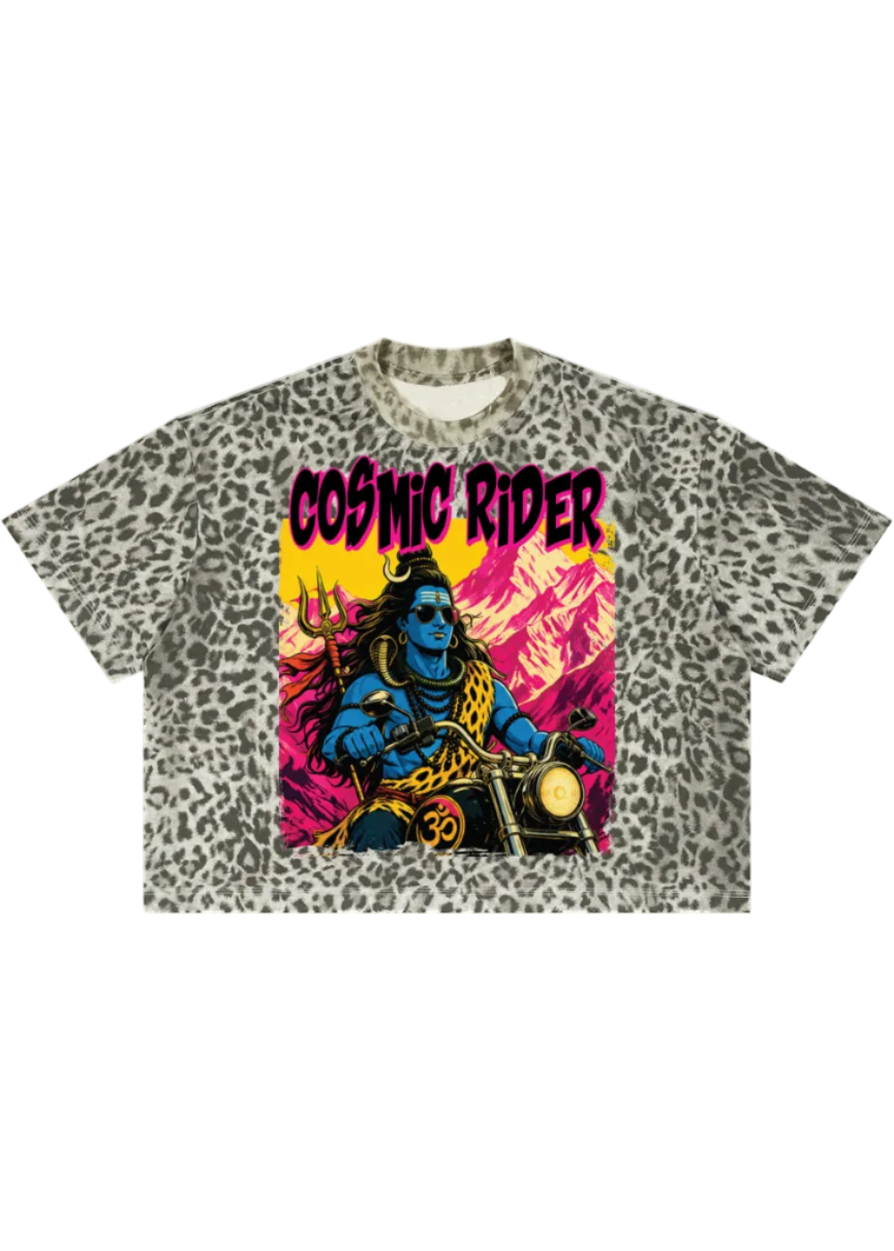 Cosmic Rider Leopard Boxy Tee