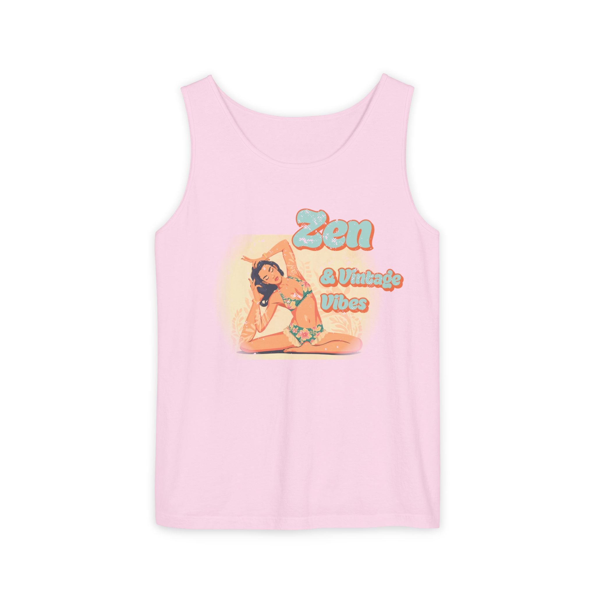 Zen & Vintage Vibes Tank Top – Retro Boho Graphic Yoga Sleeveless Tee