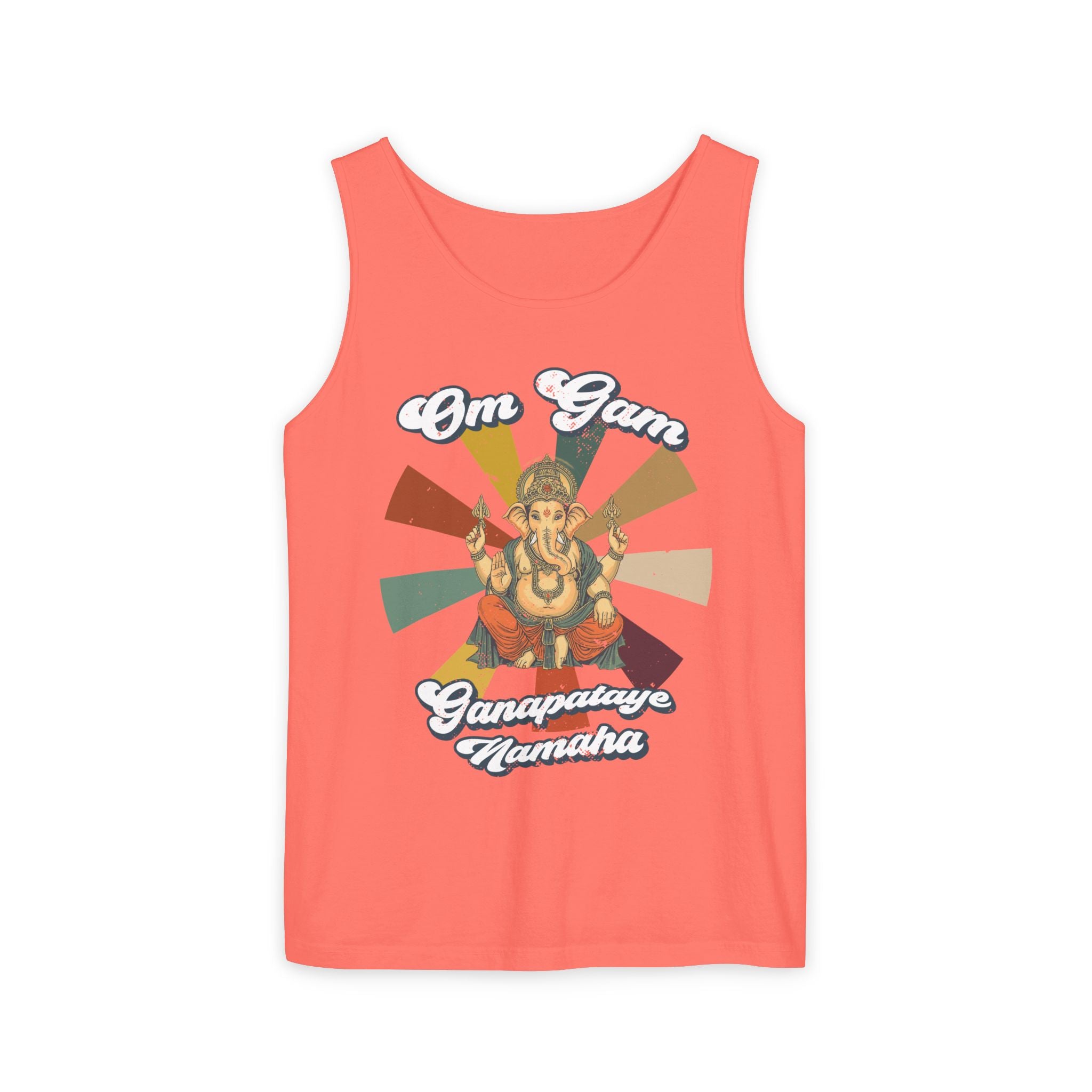 Lord Ganesha Retro Tank Top – Om Gam Ganapataye Namaha Mantra Shirt