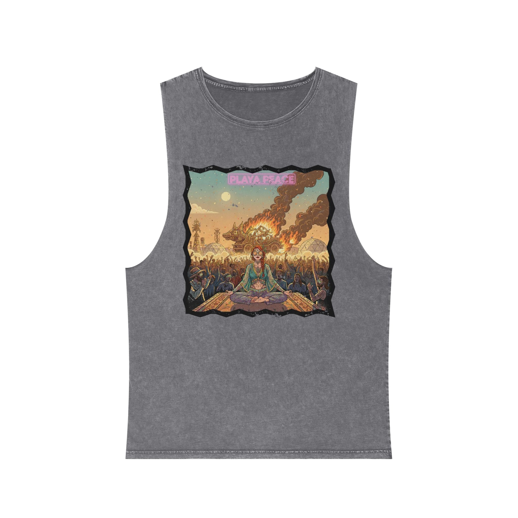 Retro Apocalypse Graphic Tank Top — 'Playtime' Vintage Festival Artwork