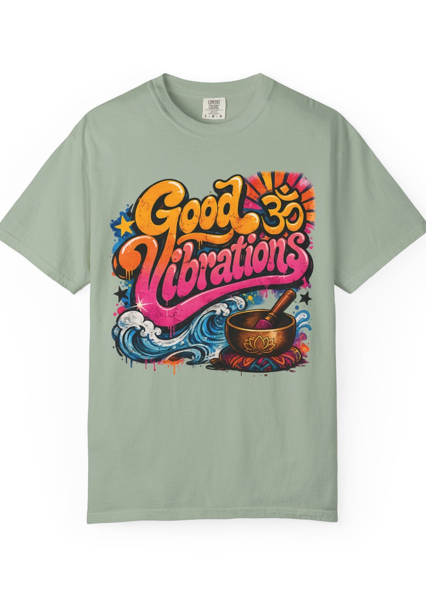 Good Vibrations OM Sound Bowl Graffiti T-Shirt