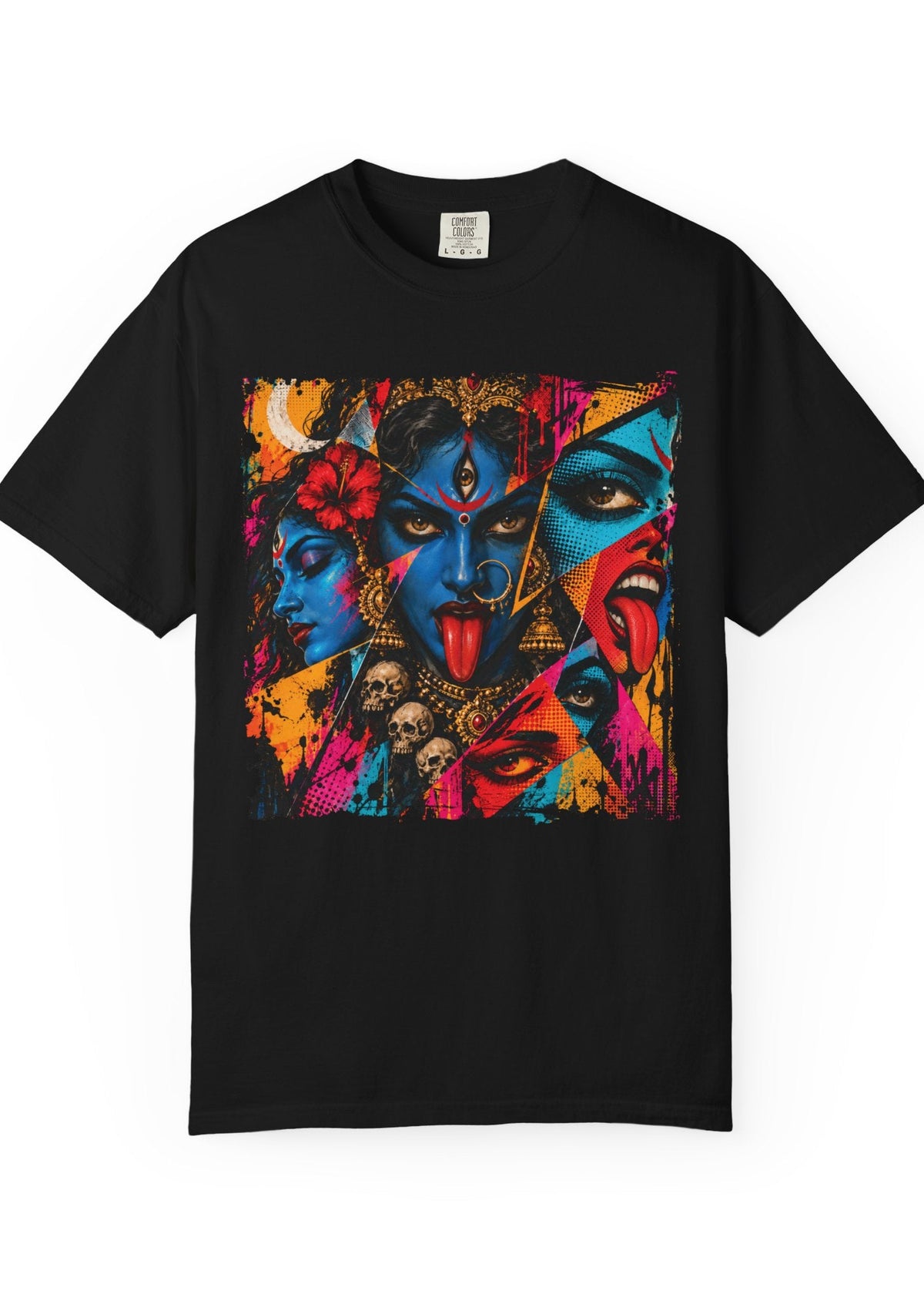 Maa Kali Neon Pop Art Oversized T-Shirt