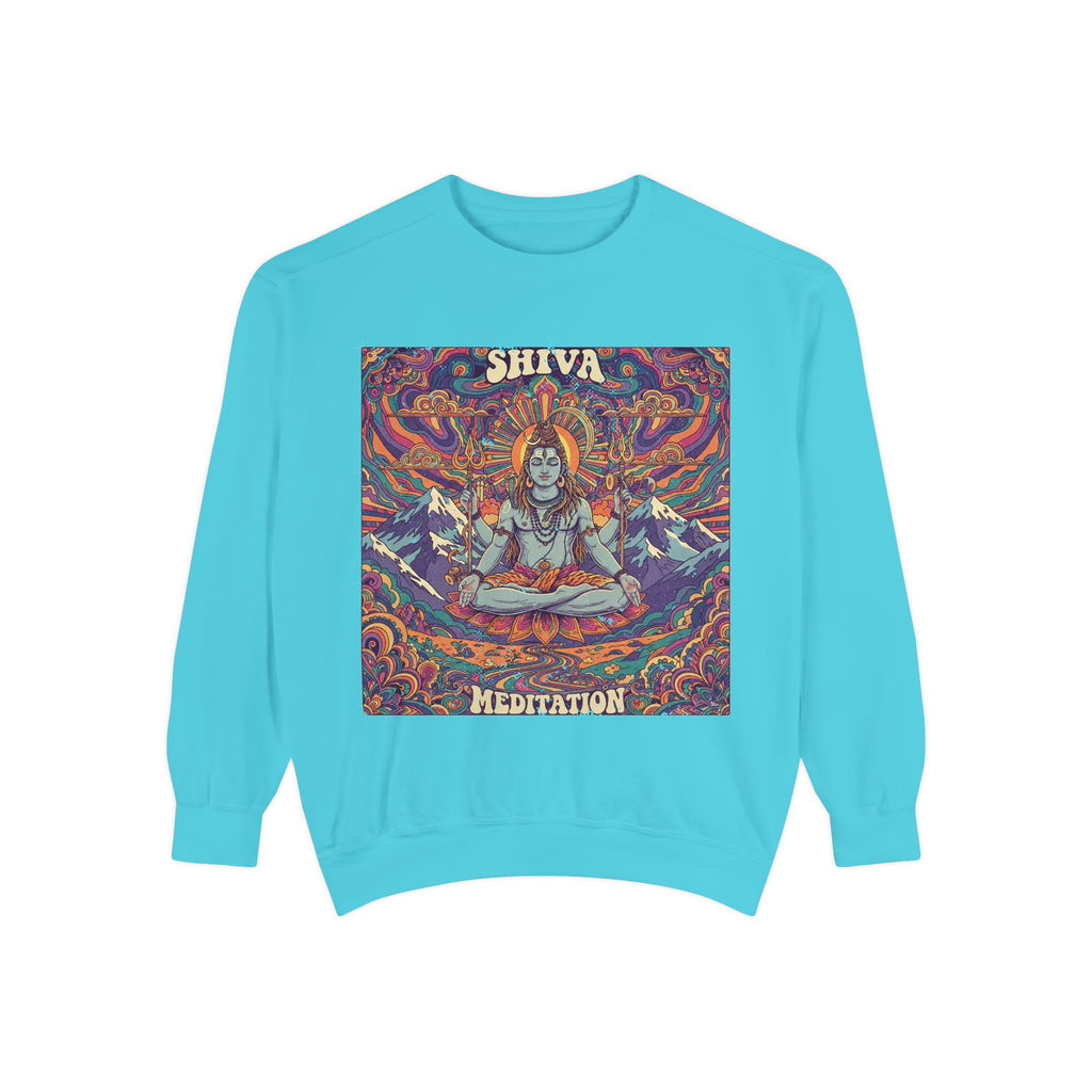 Shiva Meditation Visionary Sweatshirt – Psychedelic Himalayan Peak Spiritual Apparel