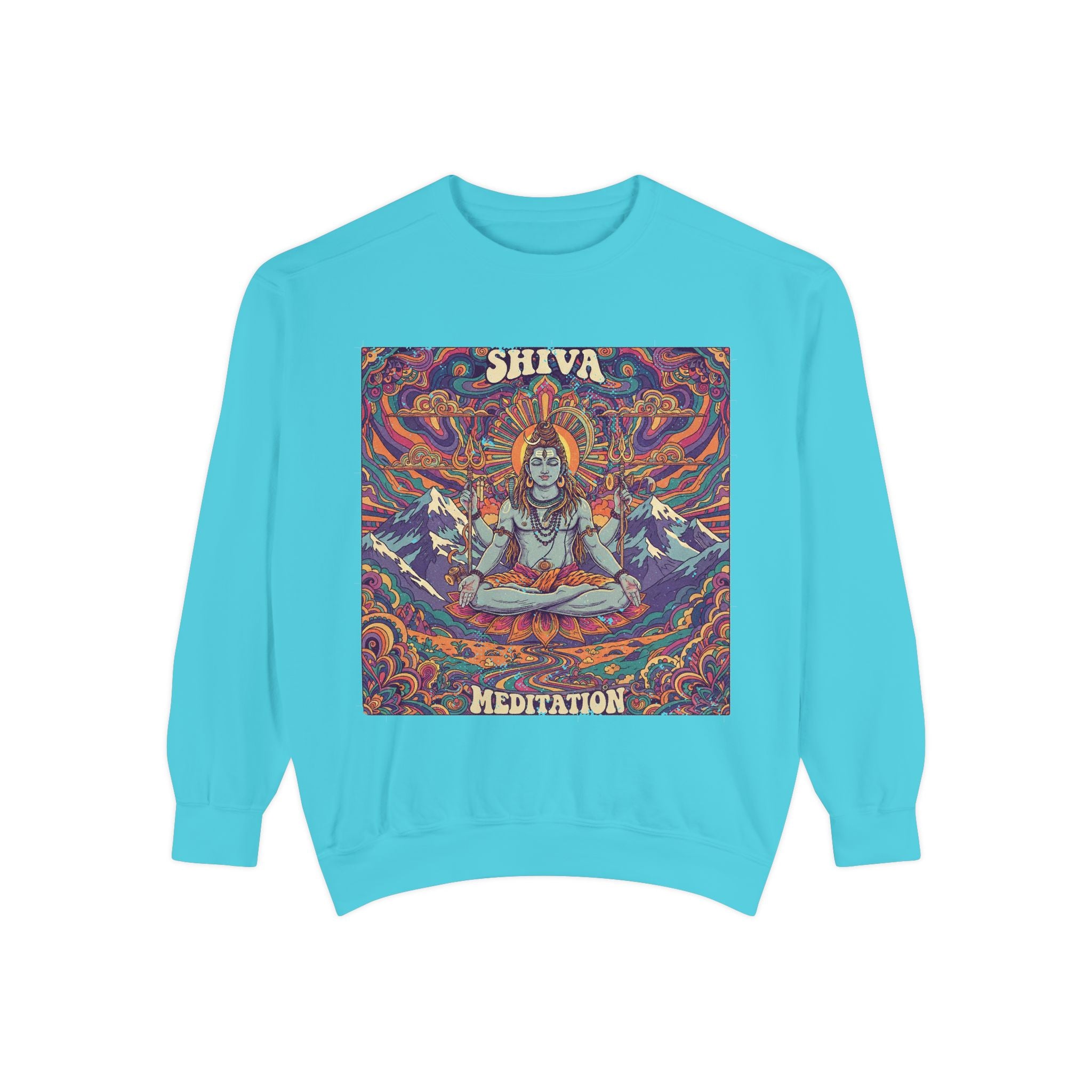 Shiva Meditation Visionary Sweatshirt – Psychedelic Himalayan Peak Spiritual Apparel