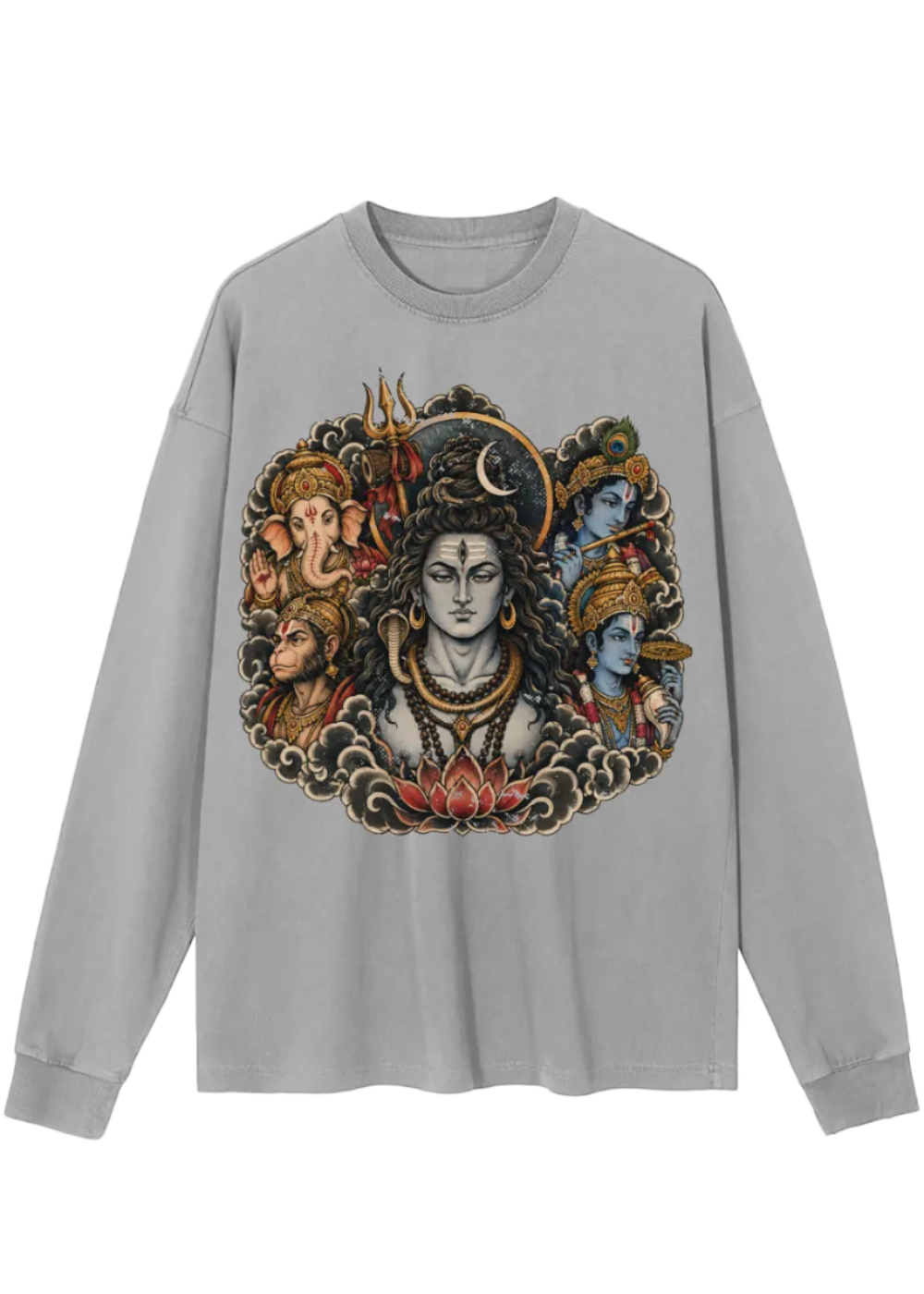 Sacred Pantheon Japanese Tattoo Style Shiva Long Sleeve T-Shirt