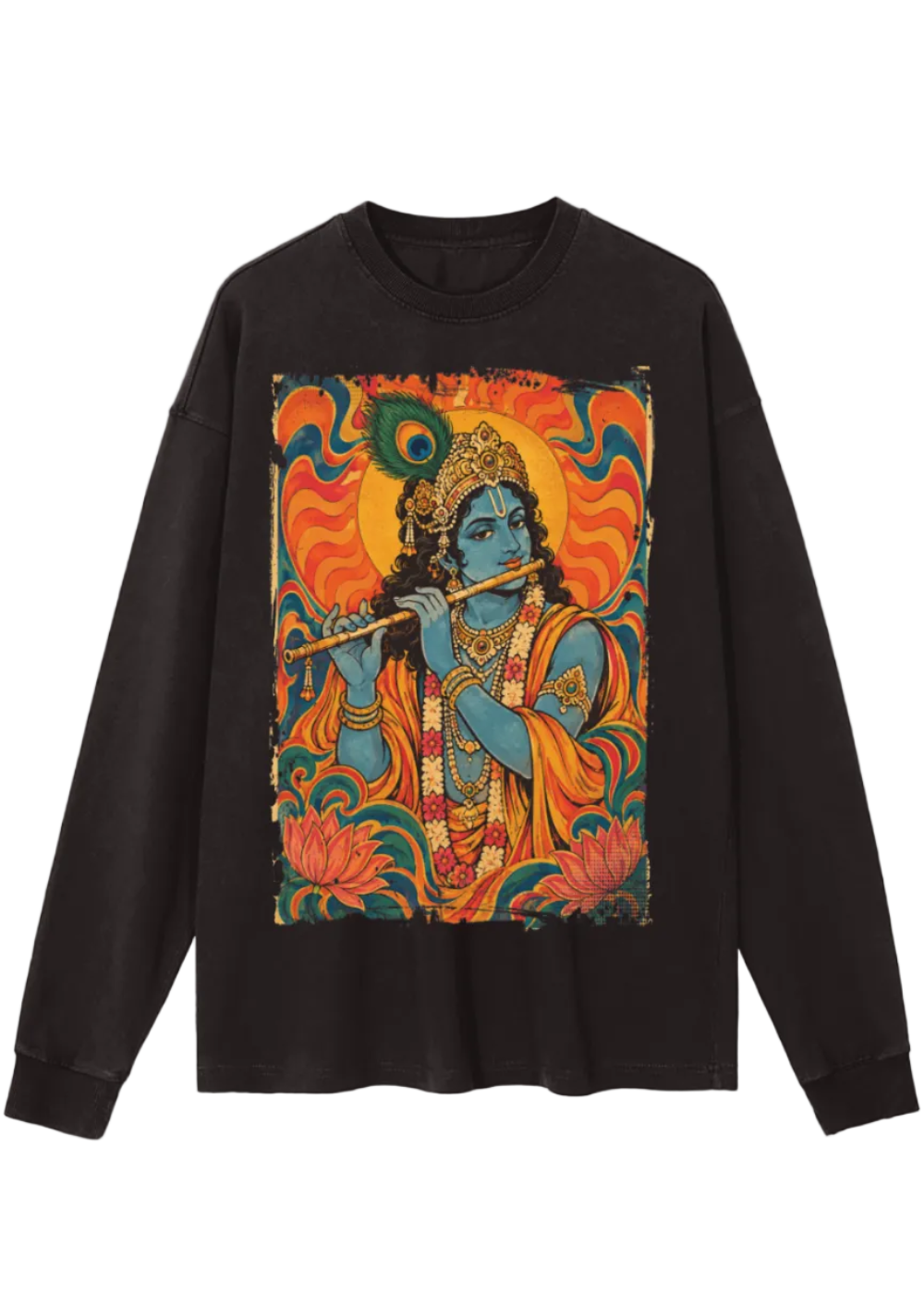 Krishna Vintage Washed Long Sleeve T-Shirt