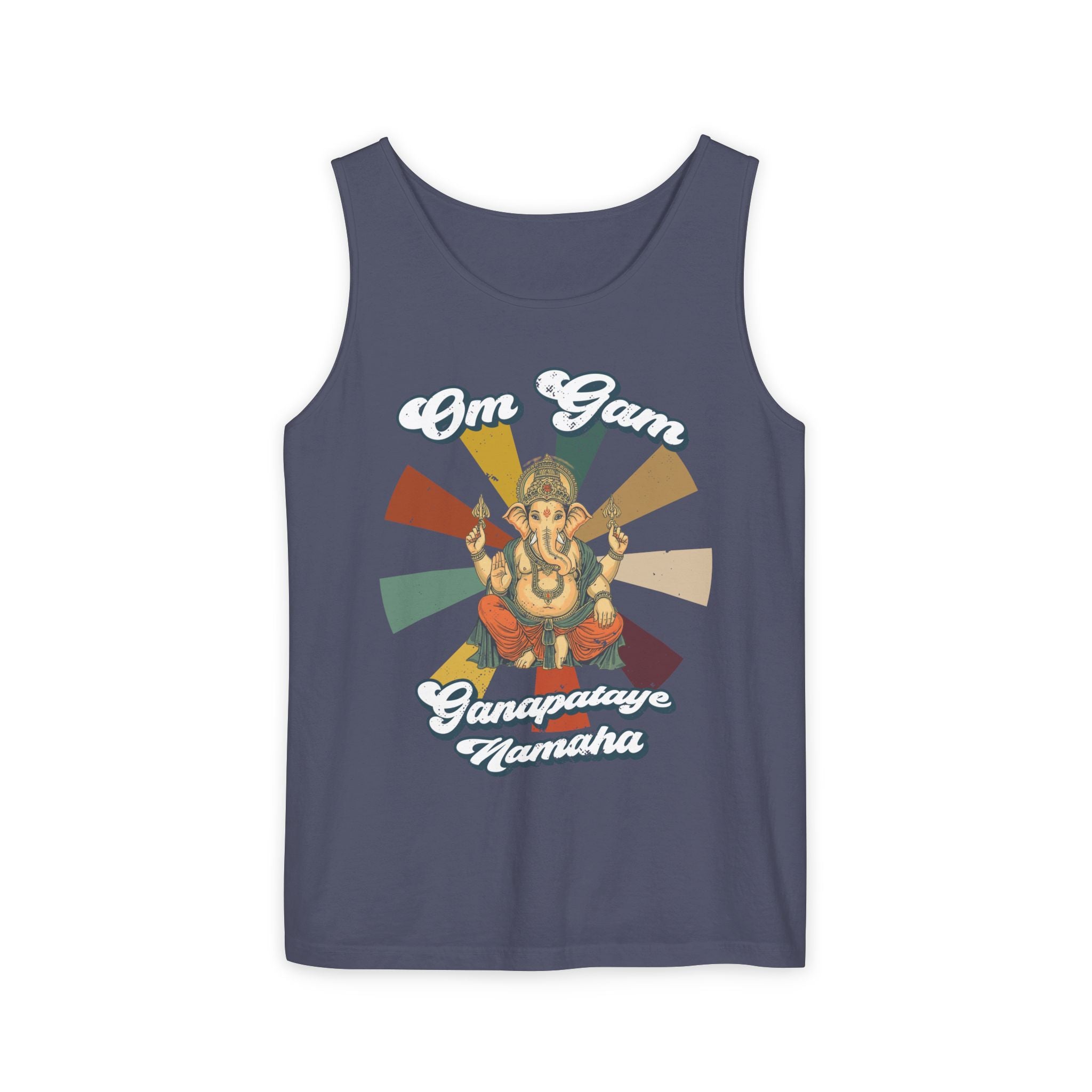 Lord Ganesha Retro Tank Top – Om Gam Ganapataye Namaha Mantra Shirt