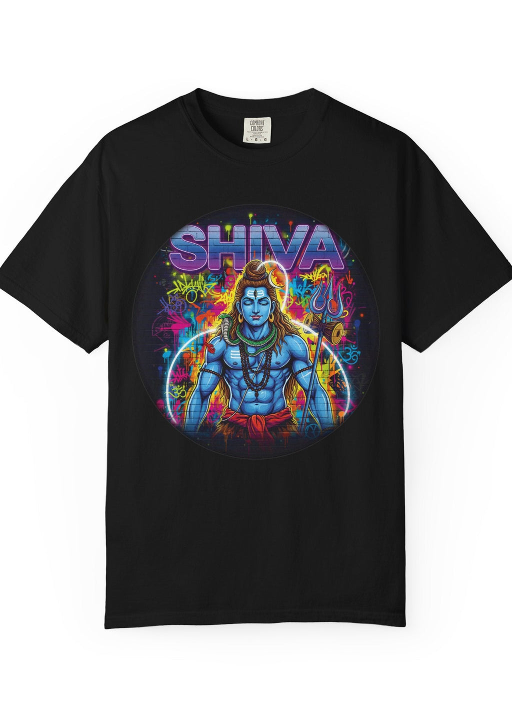 Neon Lord Shiva Graffiti Tee