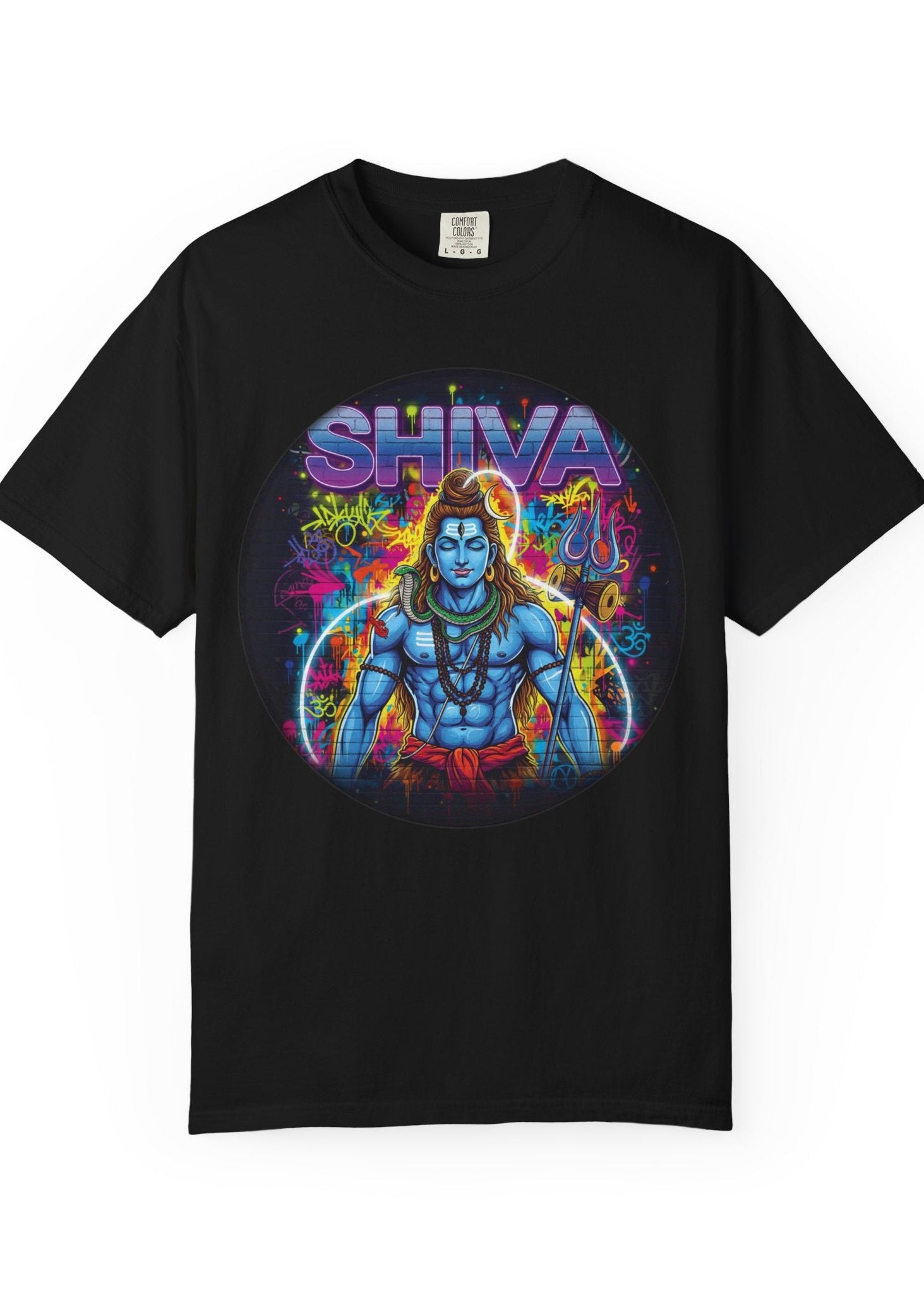 Neon Lord Shiva Graffiti Tee