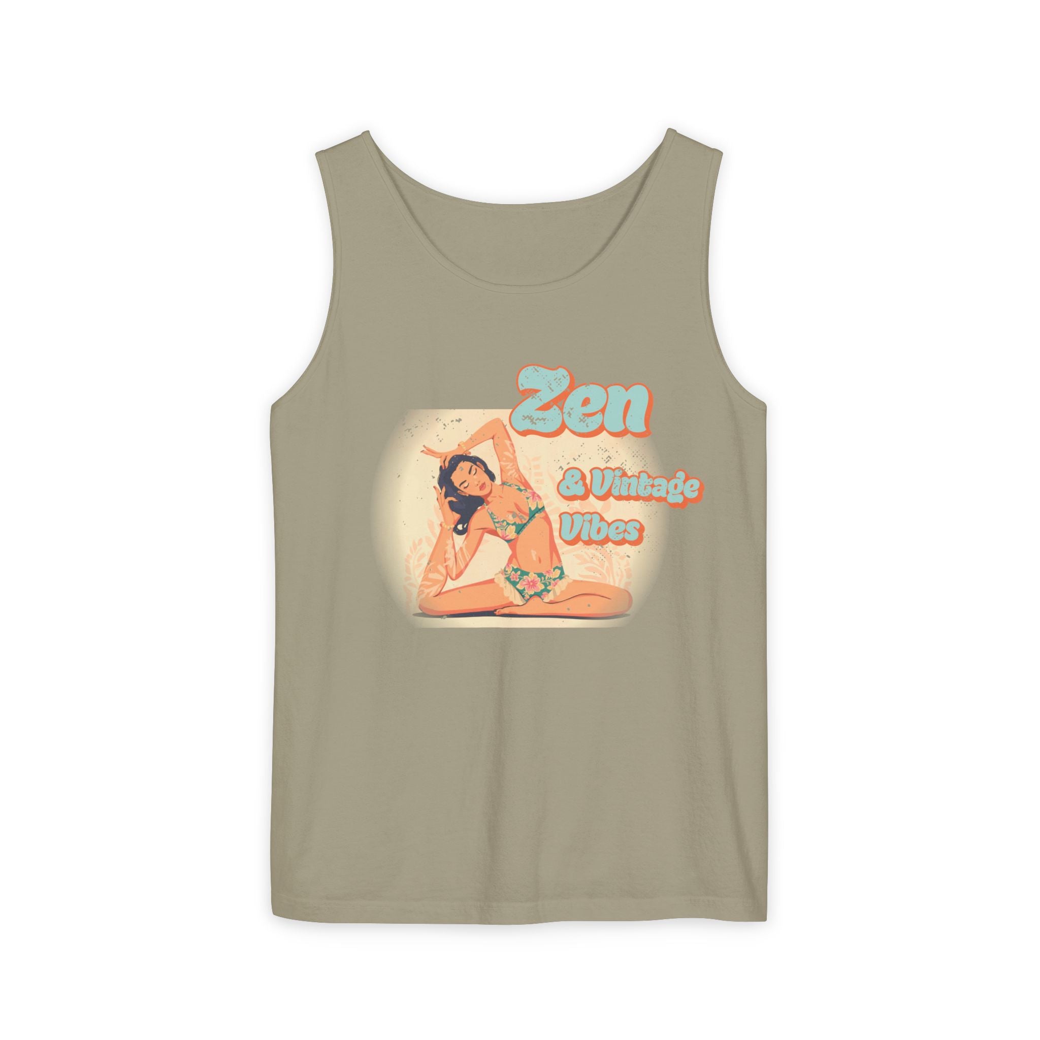 Zen & Vintage Vibes Tank Top – Retro Boho Graphic Yoga Sleeveless Tee