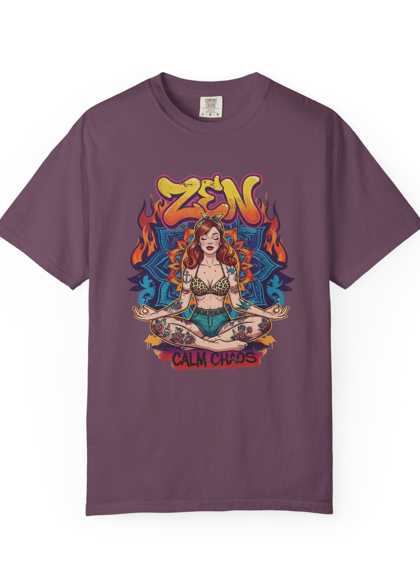 Zen Calm Chaos Retro Pin-Up T-Shirt