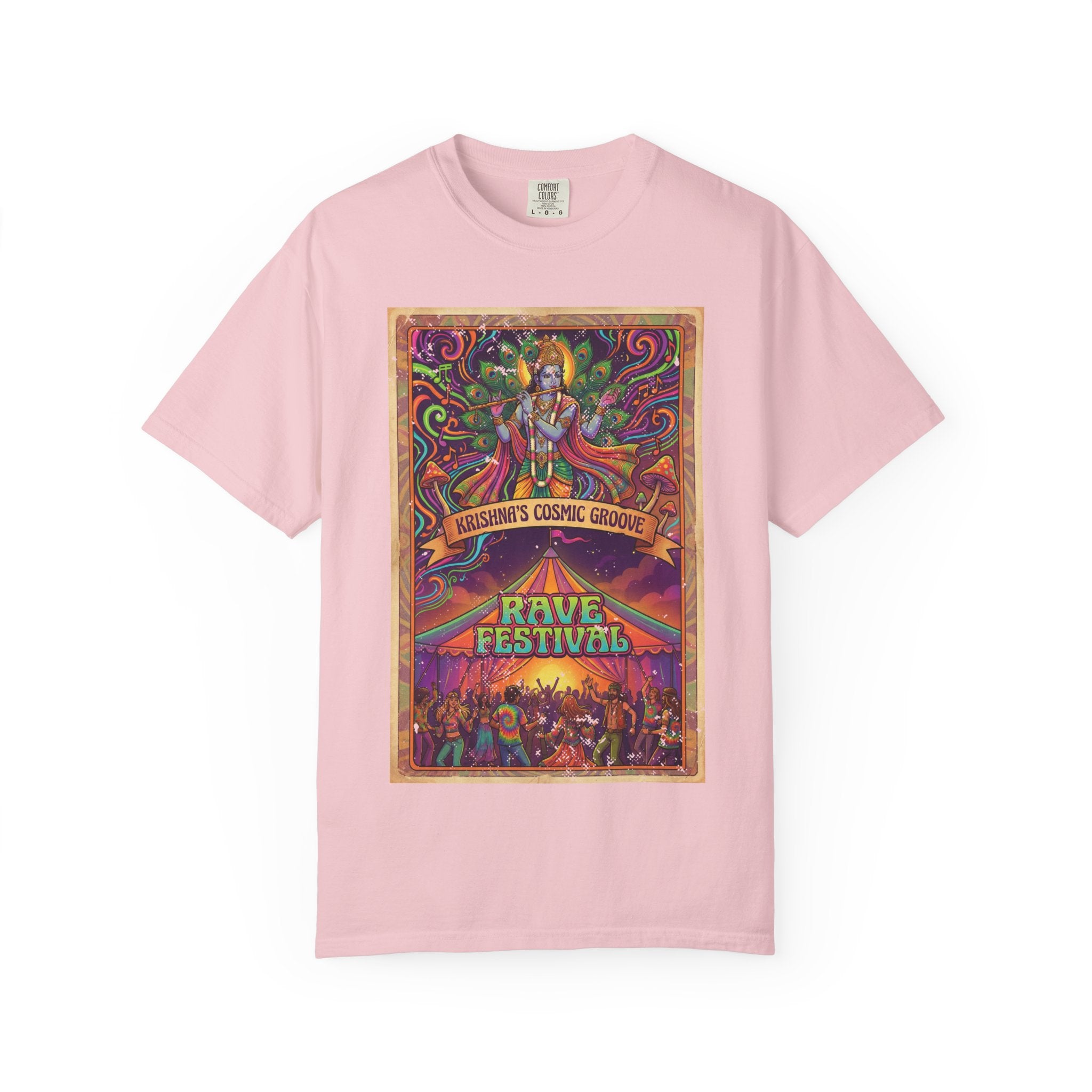 Krishna’s Cosmic Groove T-Shirt – Psychedelic Rave Festival Vintage Graphic Tee