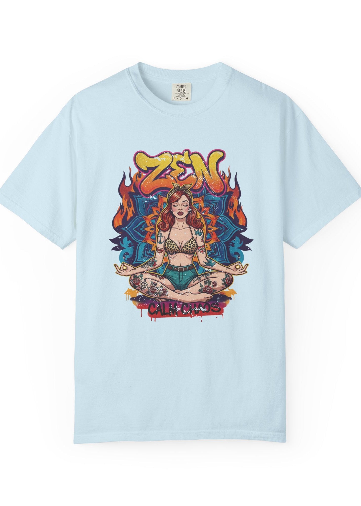 Zen Calm Chaos Retro Pin-Up T-Shirt