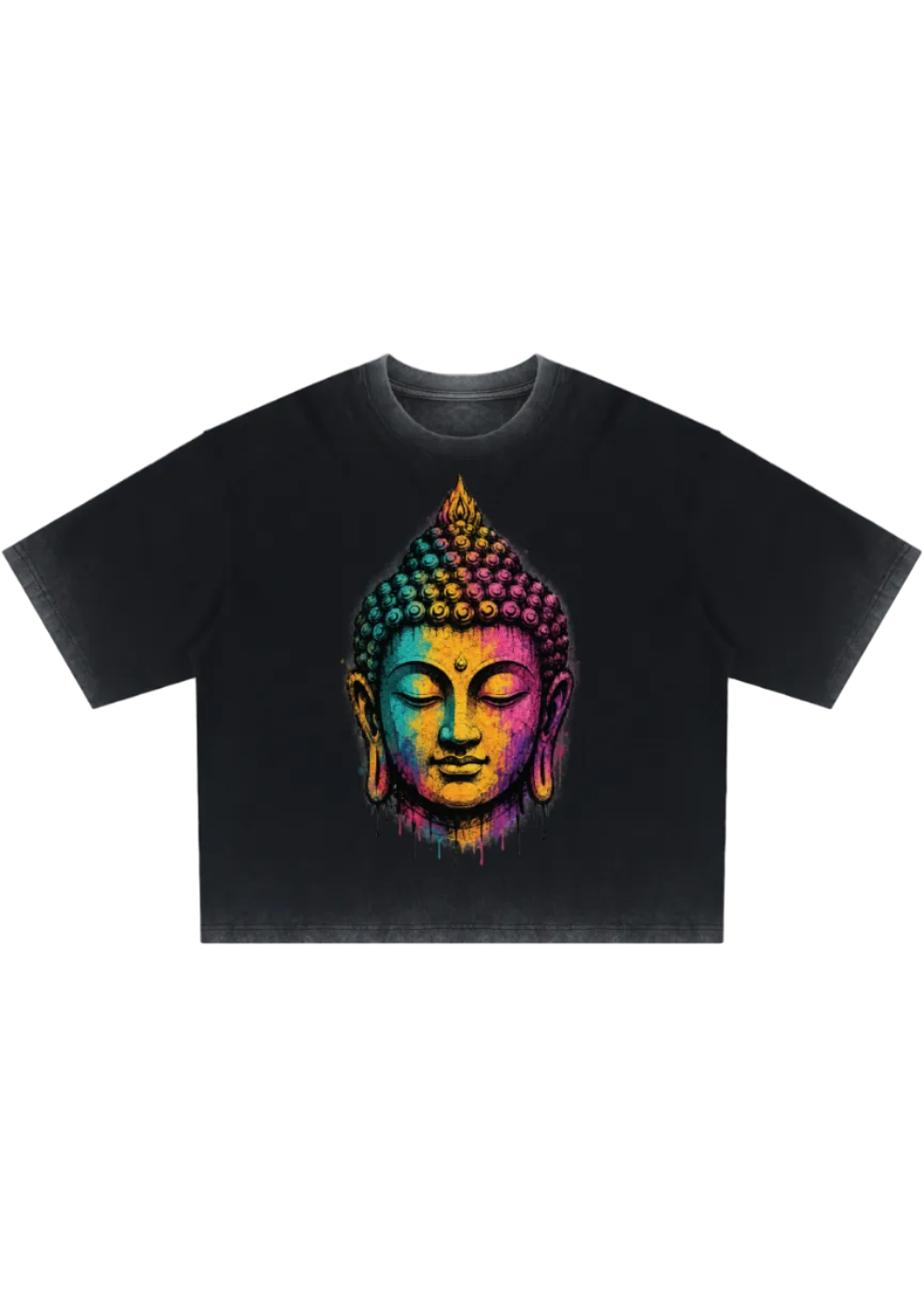 Awakened One Buddha Graffiti Reverse Dyed Boxy T-Shirt