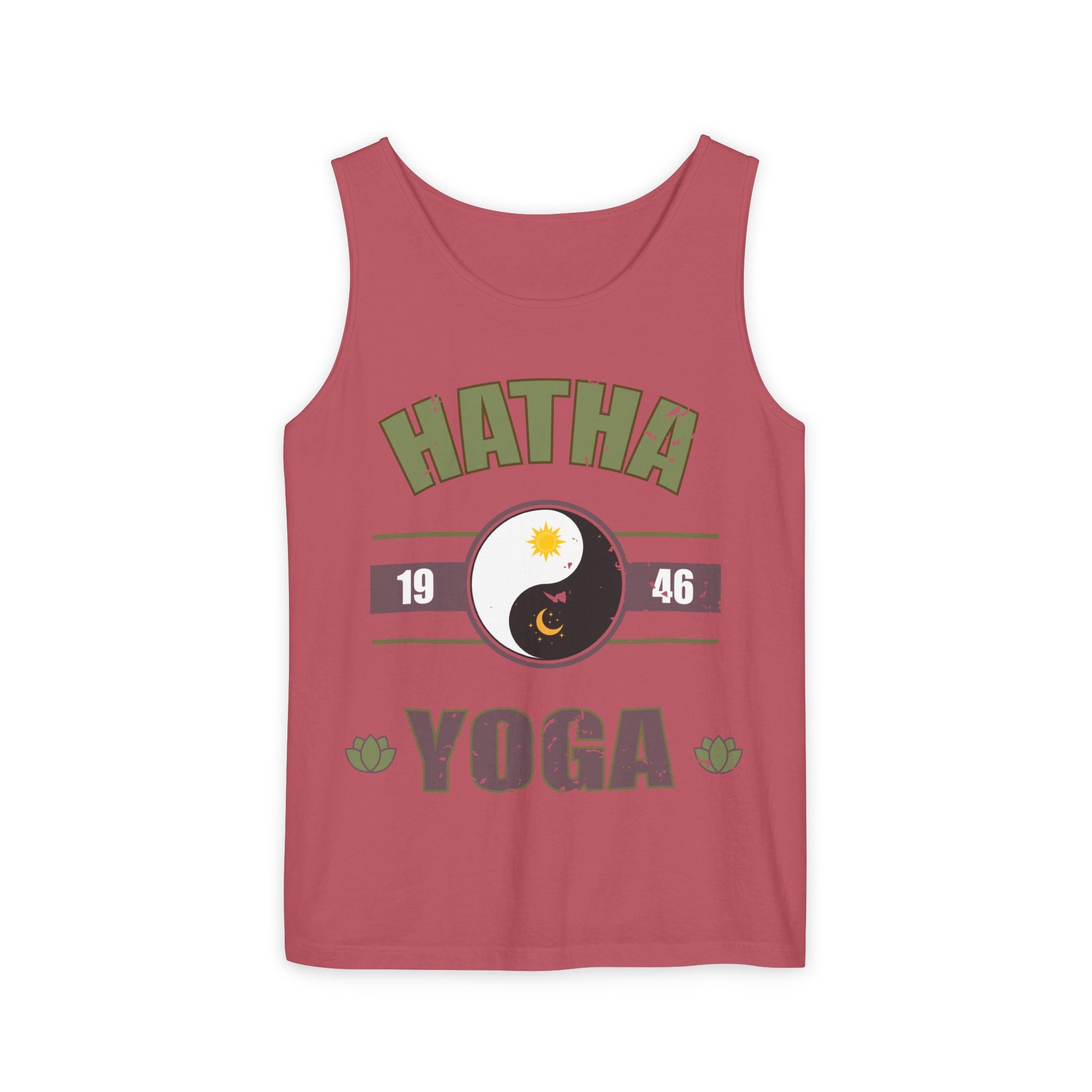 Vintage Hatha Yoga Tank Top – Yin Yang Celestial Meditation Racerback