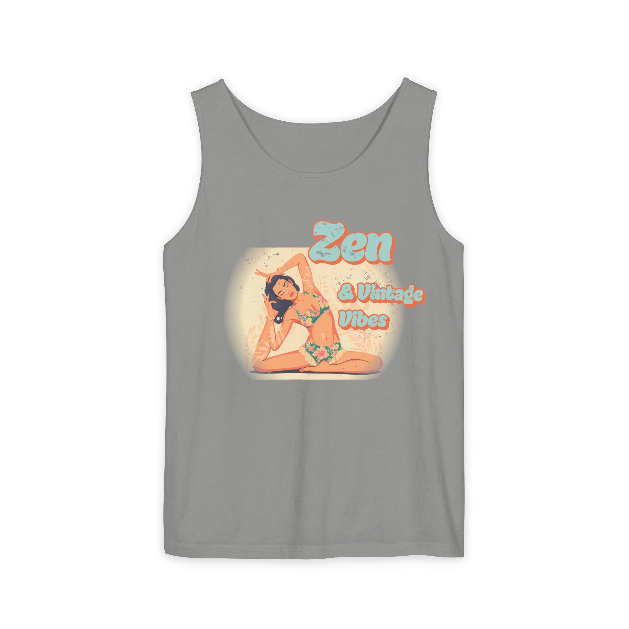 Zen & Vintage Vibes Tank Top – Retro Boho Graphic Yoga Sleeveless Tee