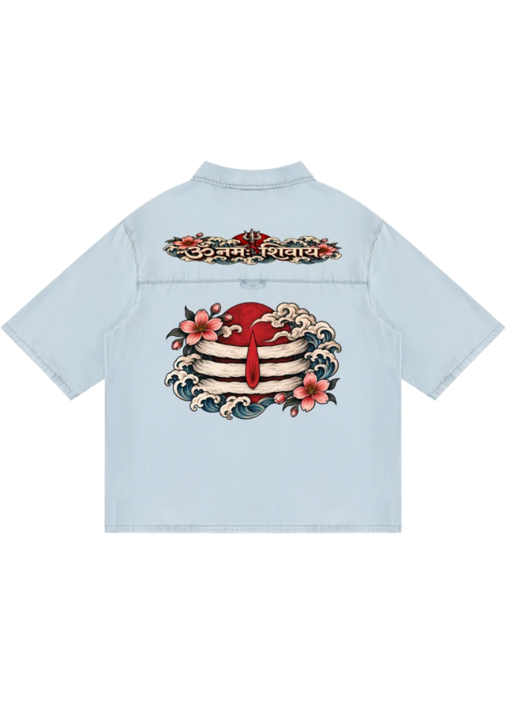 Japanese Cherry Blossom Shiva Vintage Wash Lyocell Shirt