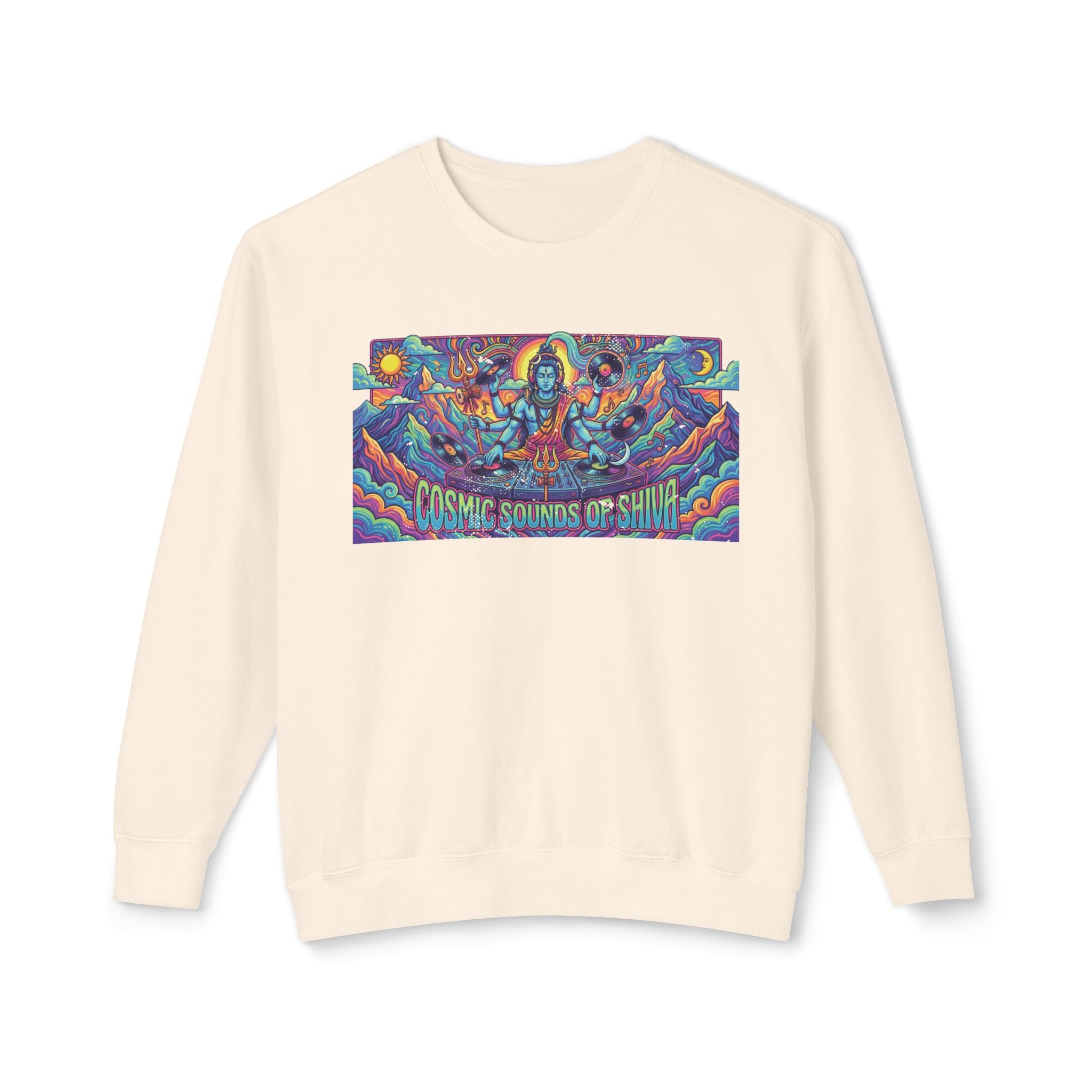 Cosmic Sounds of Shiva DJ Sweatshirt – Psychedelic Lord Shiva Festival Apparel