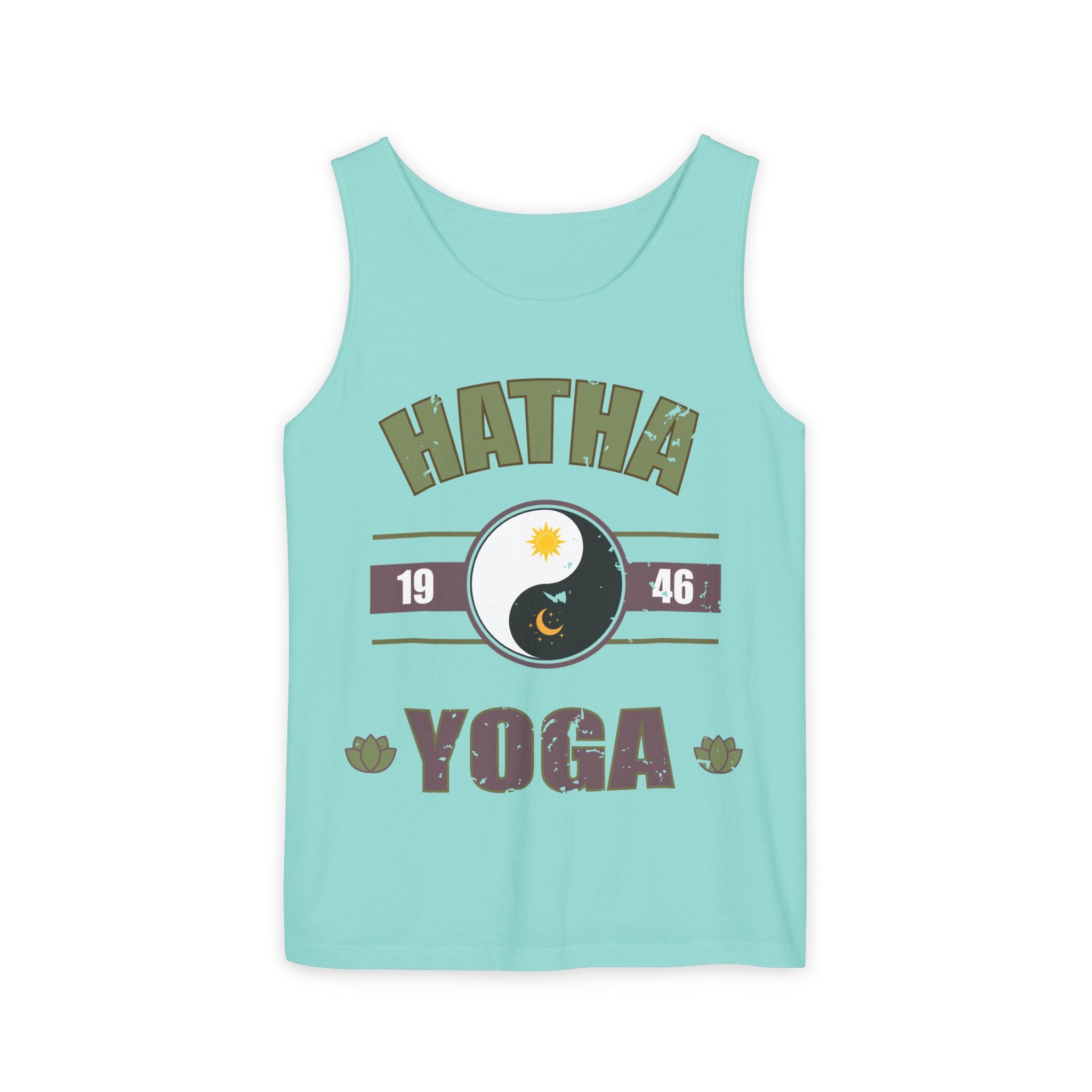 Vintage Hatha Yoga Tank Top – Yin Yang Celestial Meditation Racerback