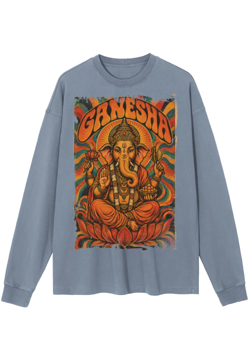 70s Ganesha Vintage Washed Long Sleeve T-Shirt