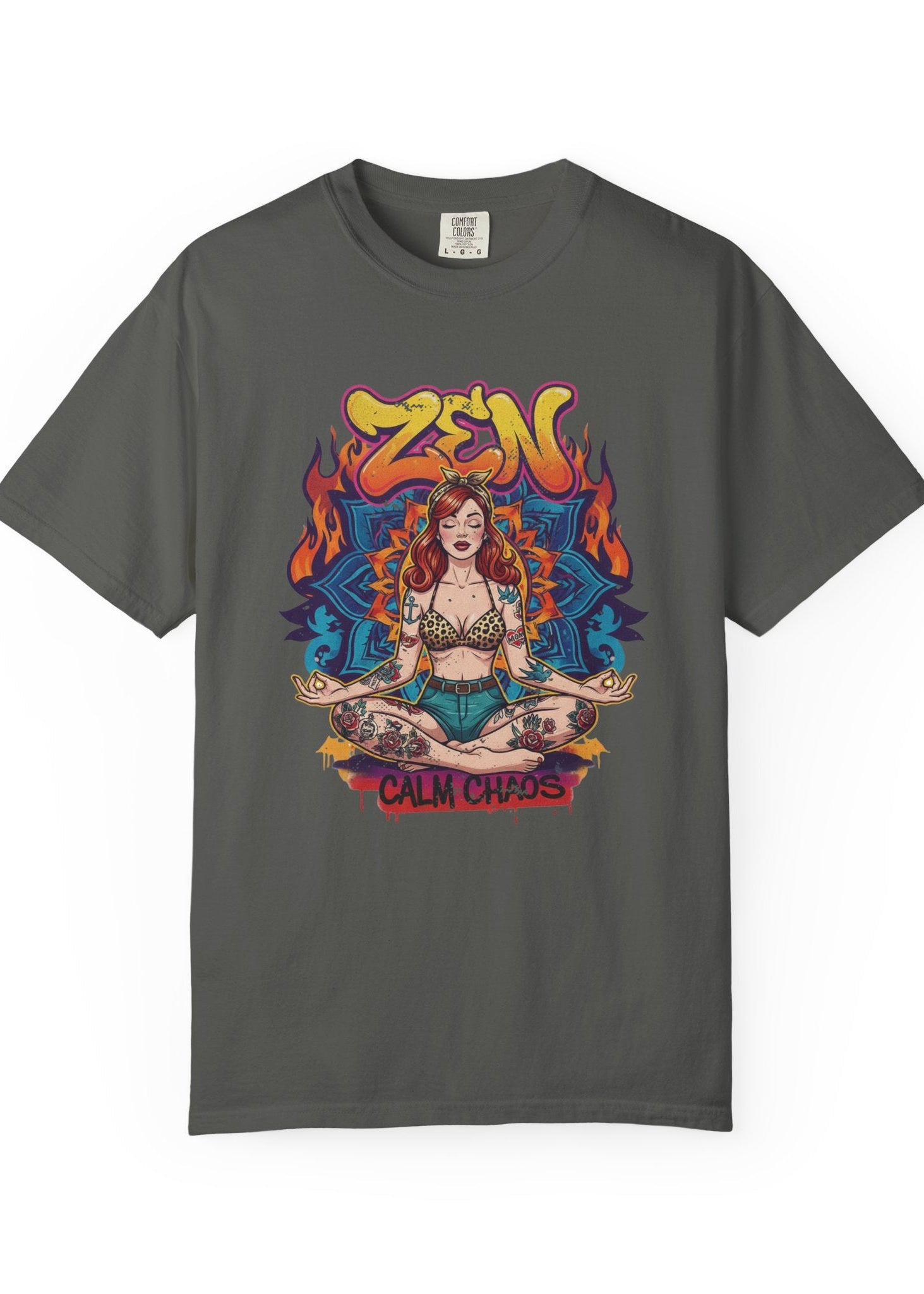 Zen Calm Chaos Retro Pin-Up T-Shirt