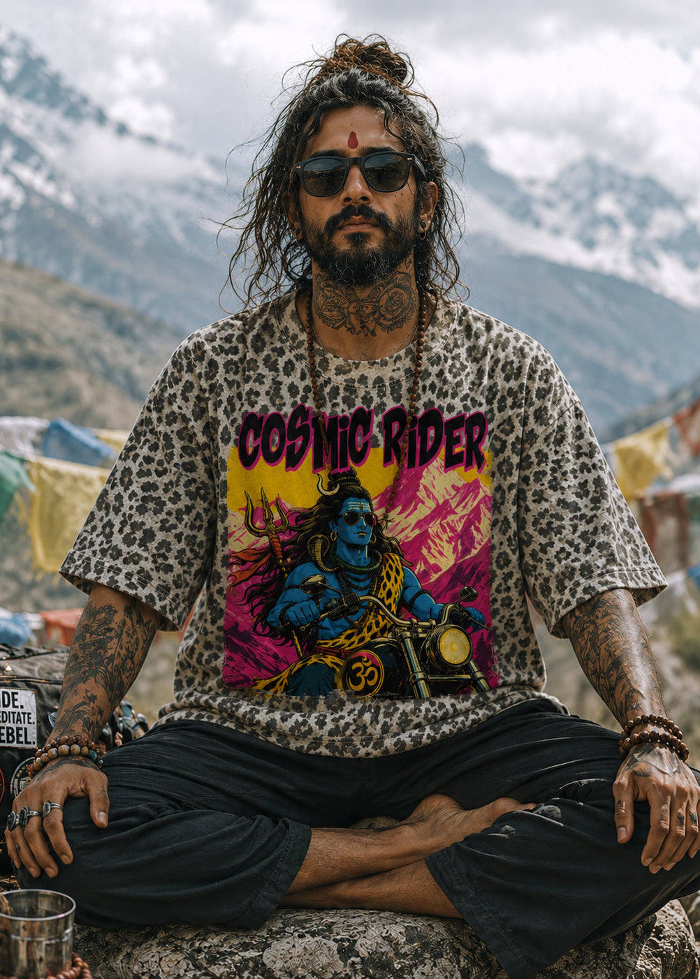 Cosmic Rider Leopard Boxy Tee