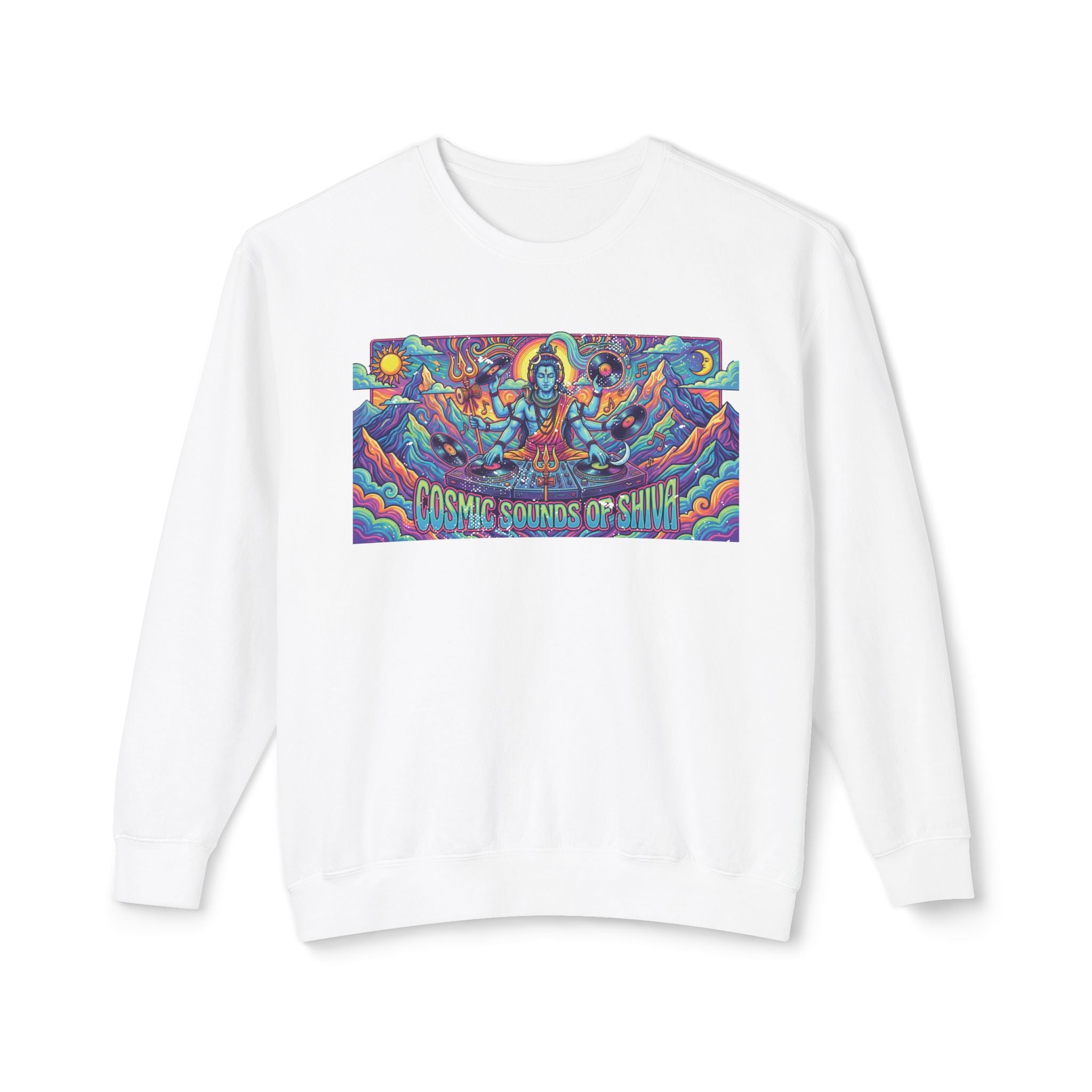 Cosmic Sounds of Shiva DJ Sweatshirt – Psychedelic Lord Shiva Festival Apparel