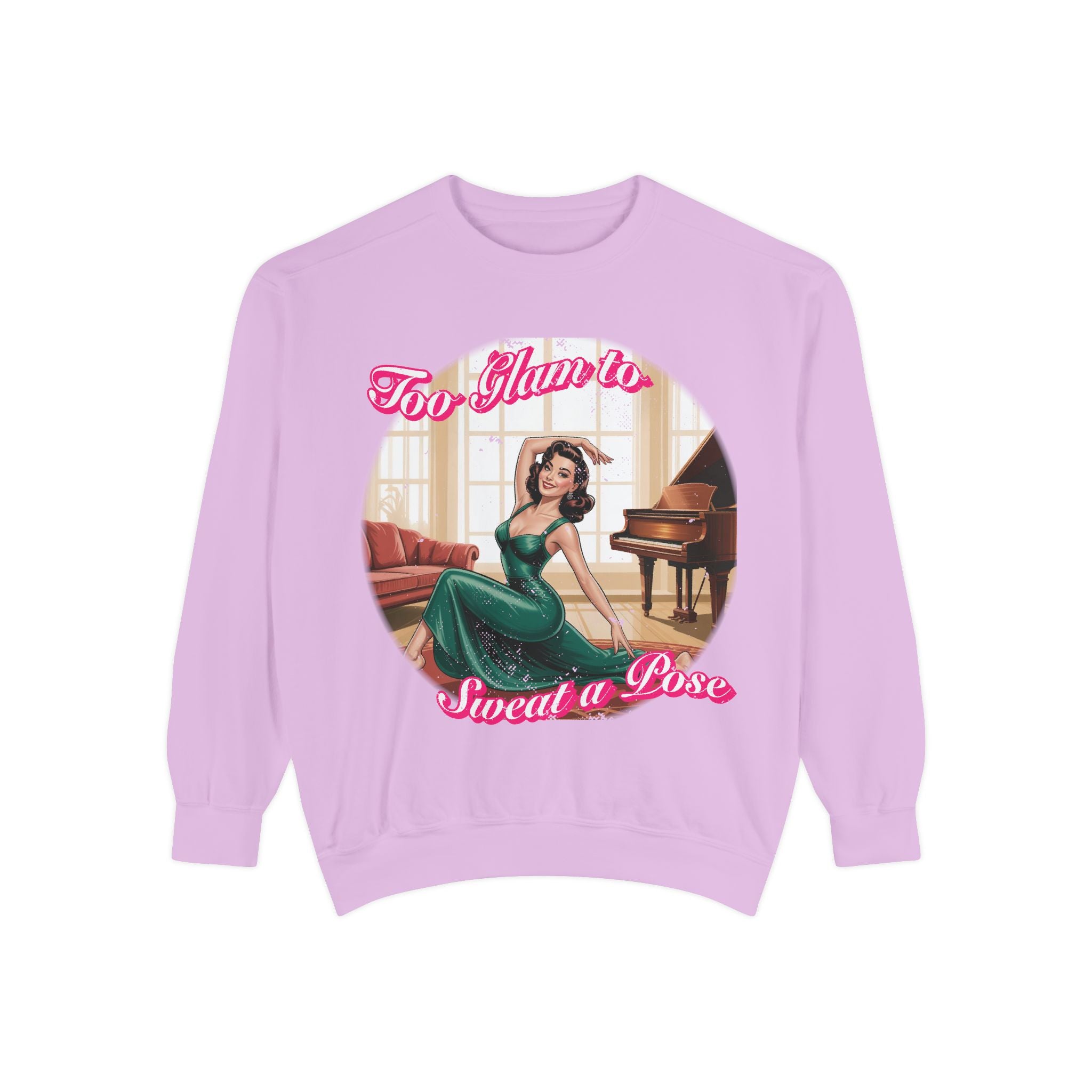 Too Glam to Sweat a Pose Vintage Pin-Up Sweatshirt