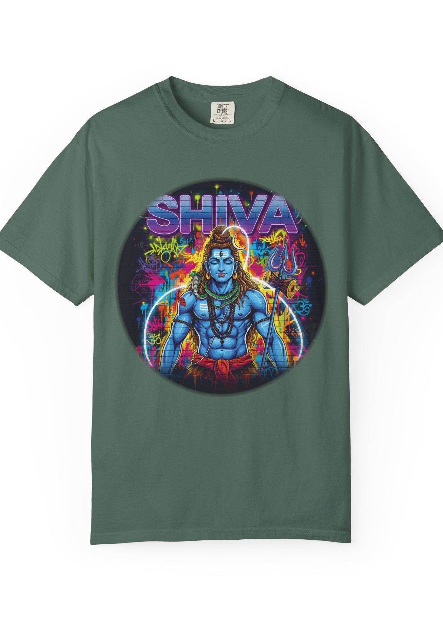 Neon Lord Shiva Graffiti Tee