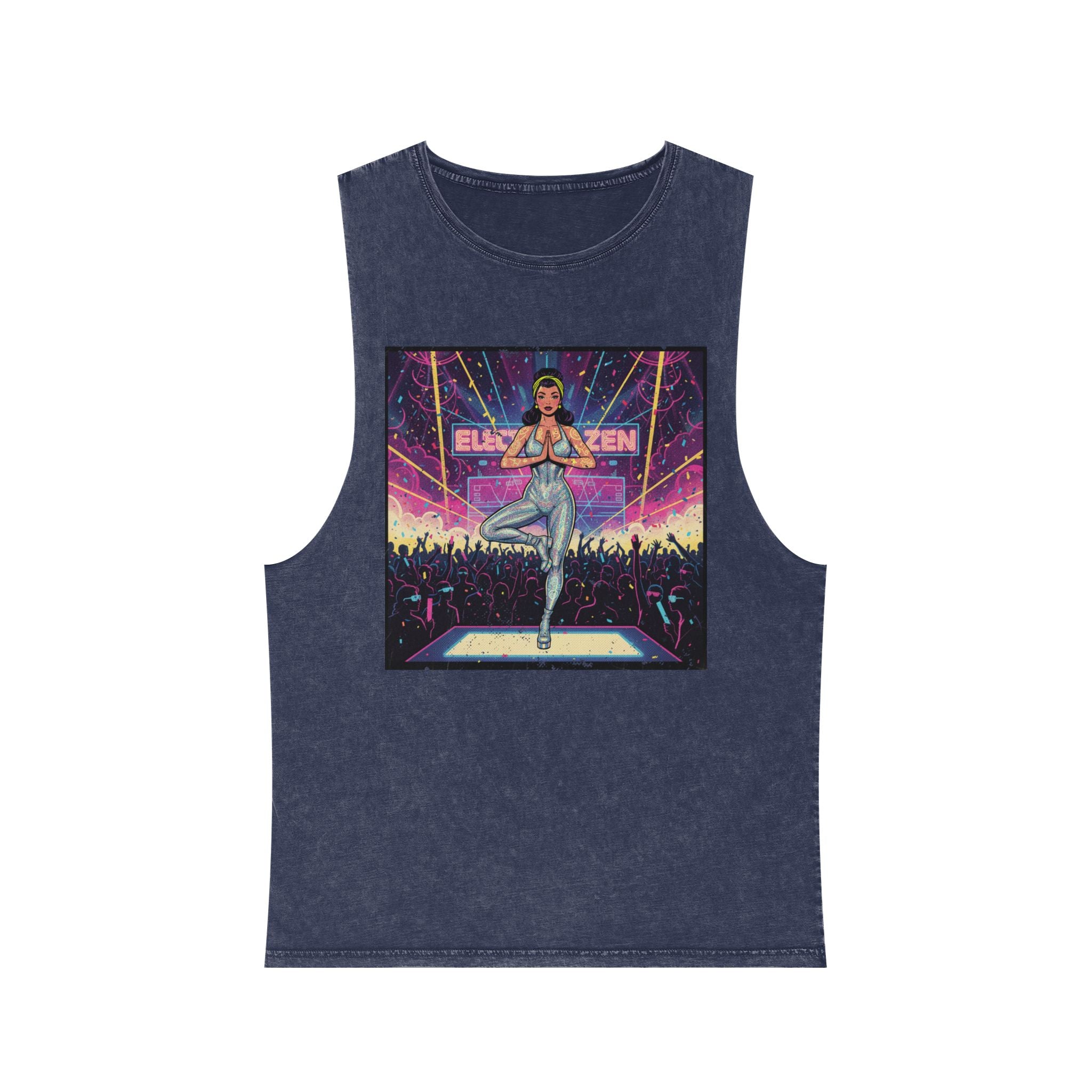 Electronic Zen Stonewashed Tank Top – Rave Yoga Pin-Up Festival Wear