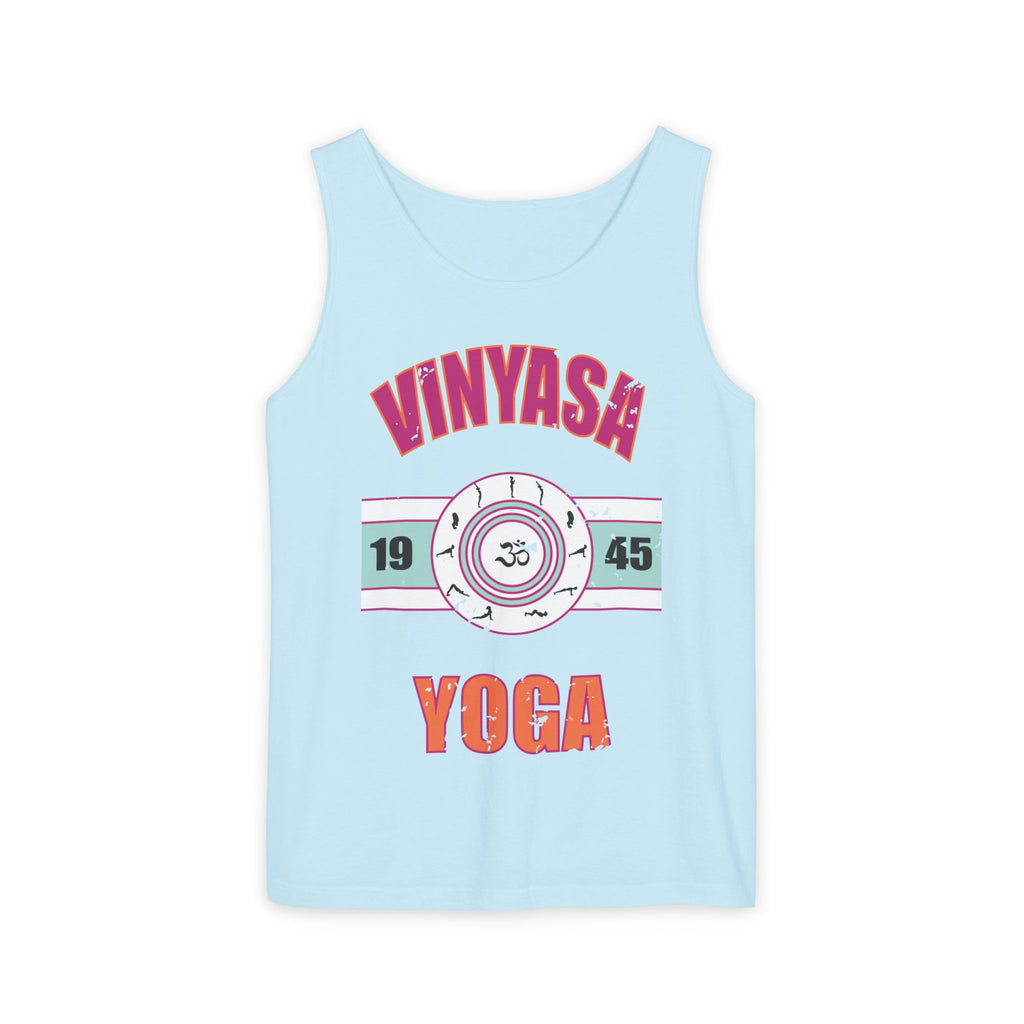 Vintage Vinyasa Yoga Tank Top – Retro Sun Salutation Flow Muscle Tee