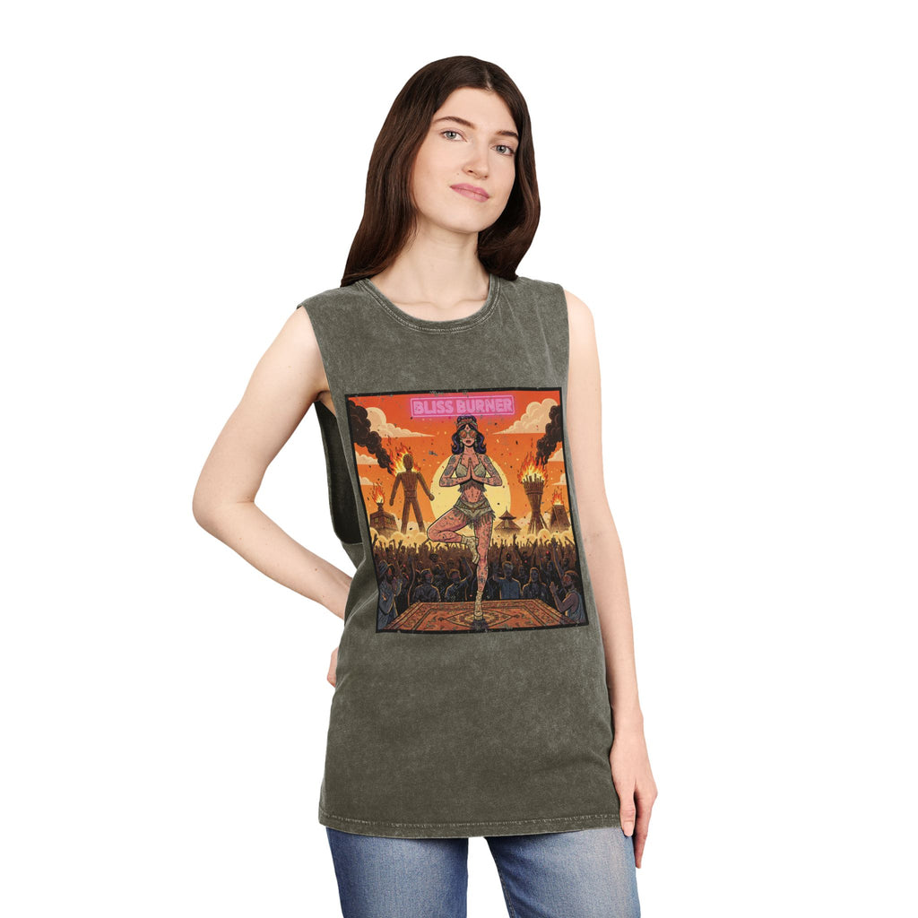 Bliss Burner Stonewashed Tank Top – Burning Man Yoga Pinup Festival Art